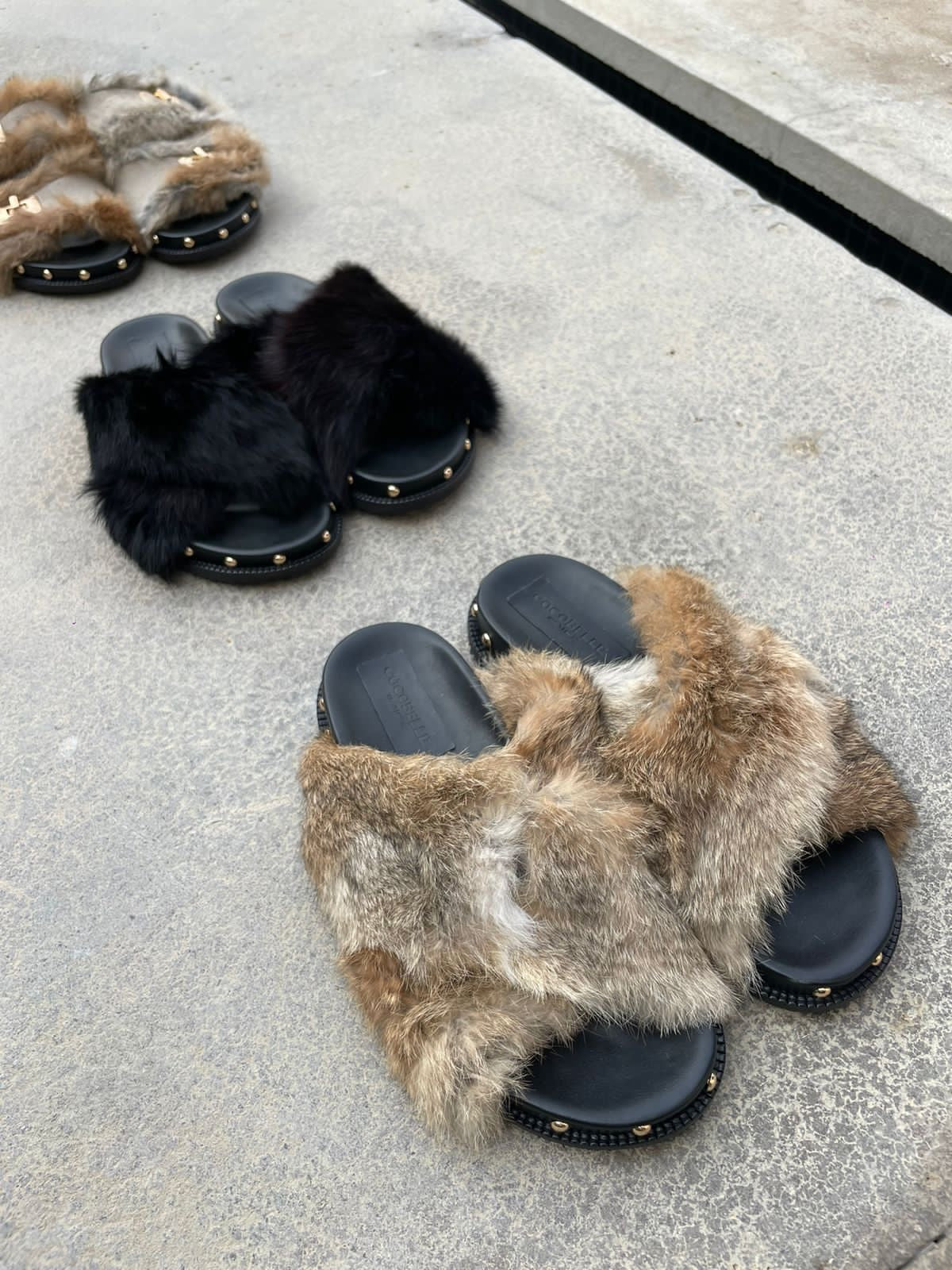 Nina 100% Rabbit fur in Black