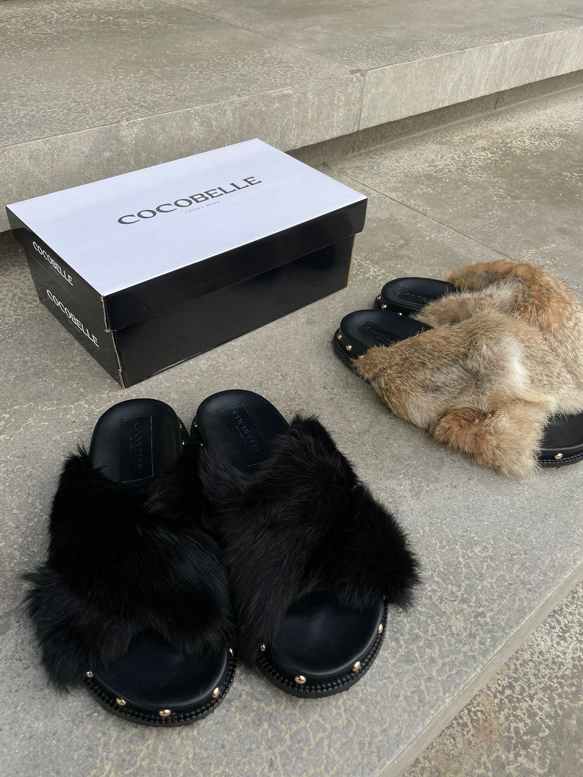 Nina 100% Rabbit fur in Black