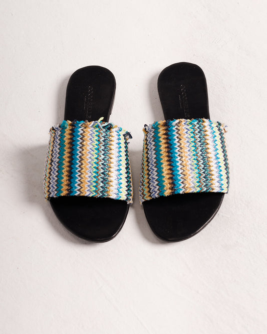 Iris in Green Chevron (Final Sale)
