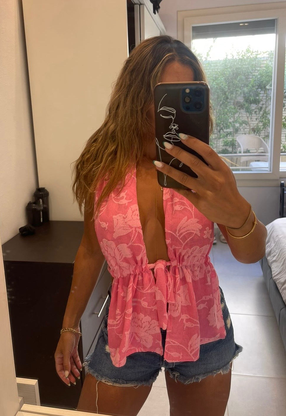 Tina Floral Top in Bubblegum