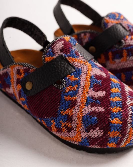 (Girls) Purple Tribal Kilim Clogs