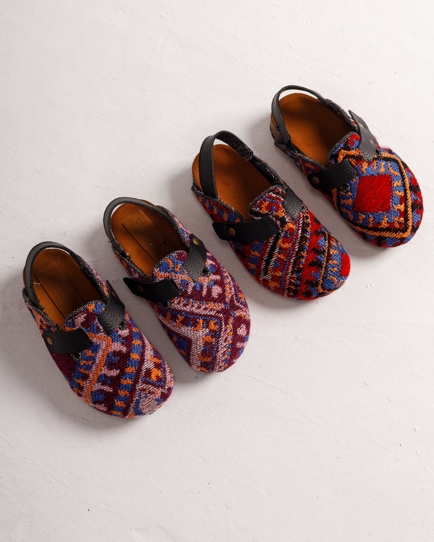 (Girls) Red Tribal Kilim Clogs