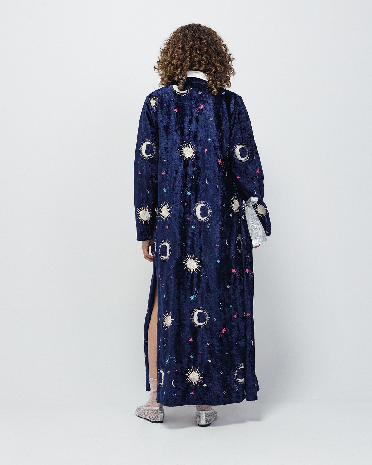 “Cosmic Love” (Sun & Moon) in Navy Velvet Kaftan ** LAST PIECE**