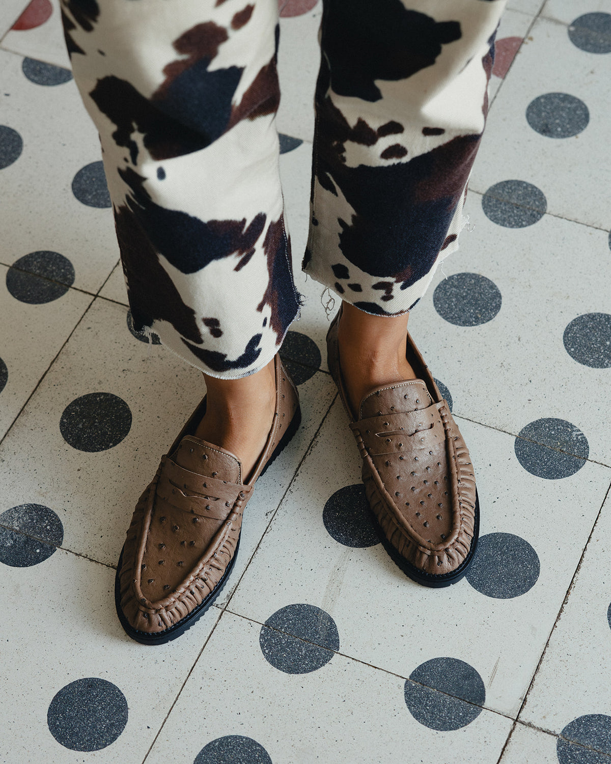 Le Loafer in Embossed Ostrich ( Shipping October 2)