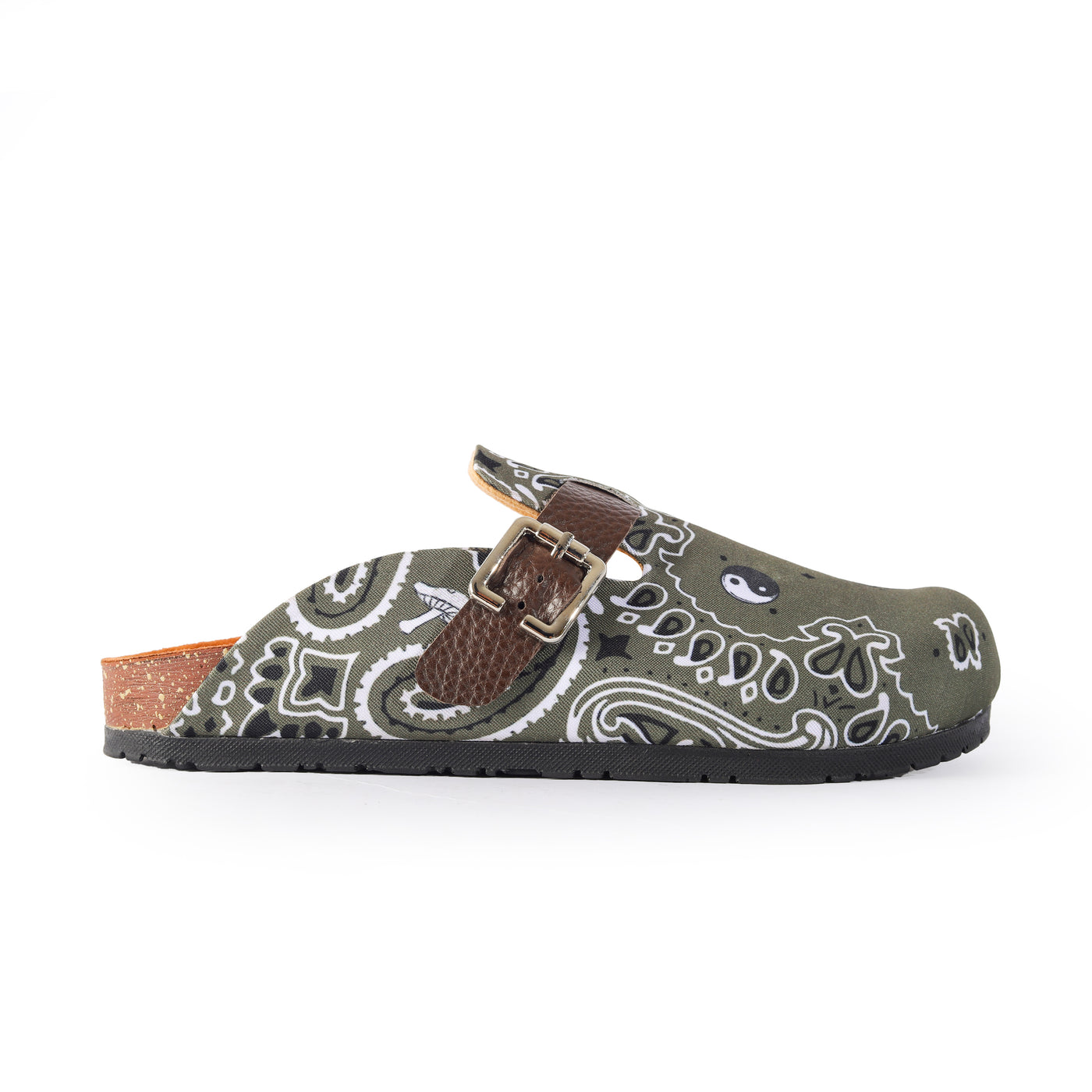 Bandana clogs in olive