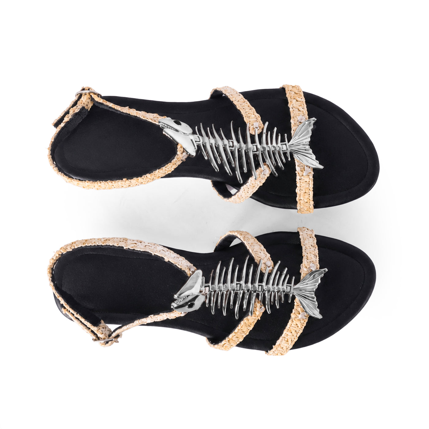 Fishbone & Raffia Sandal (xSATISFASHION)