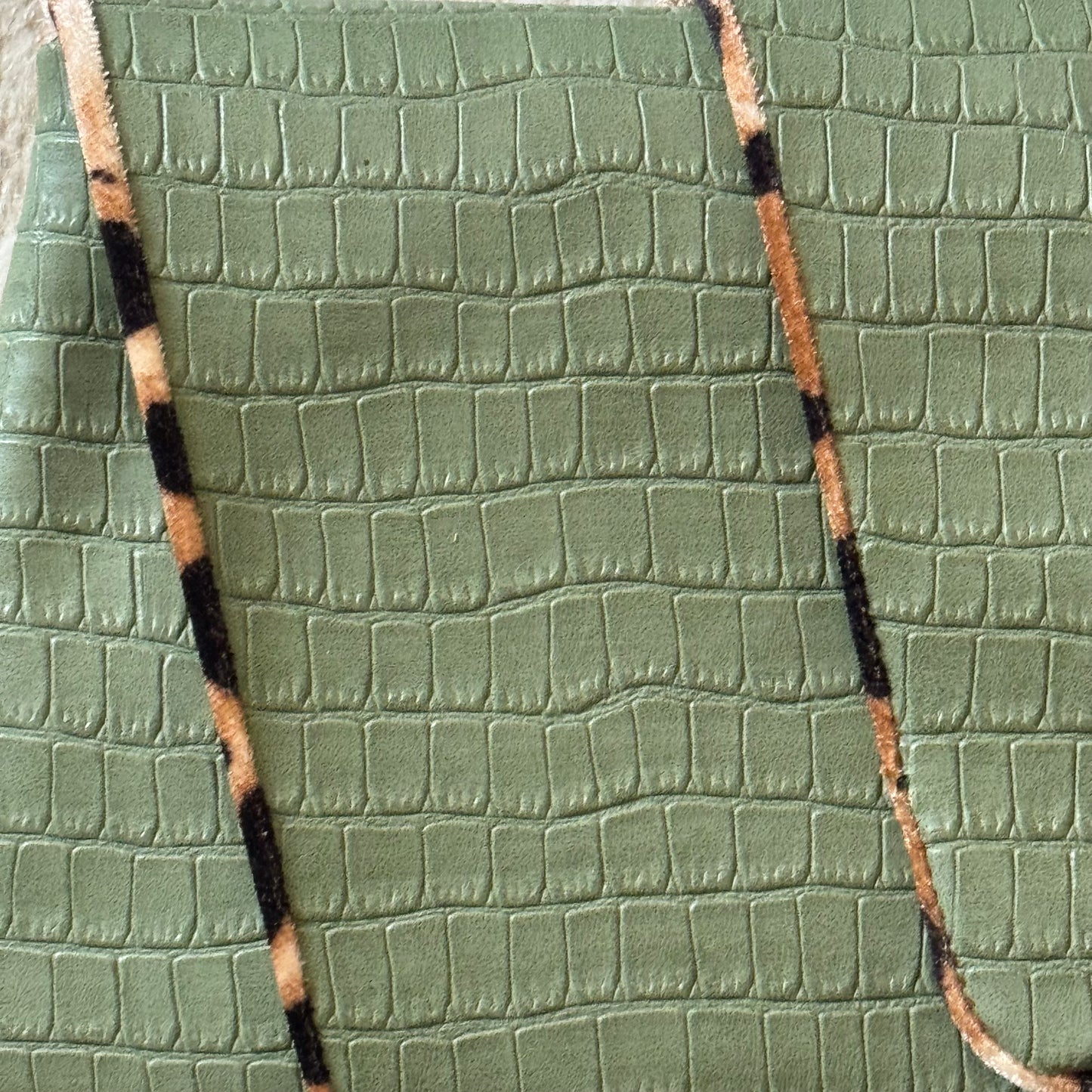Croissant Clutch in Matcha Croc