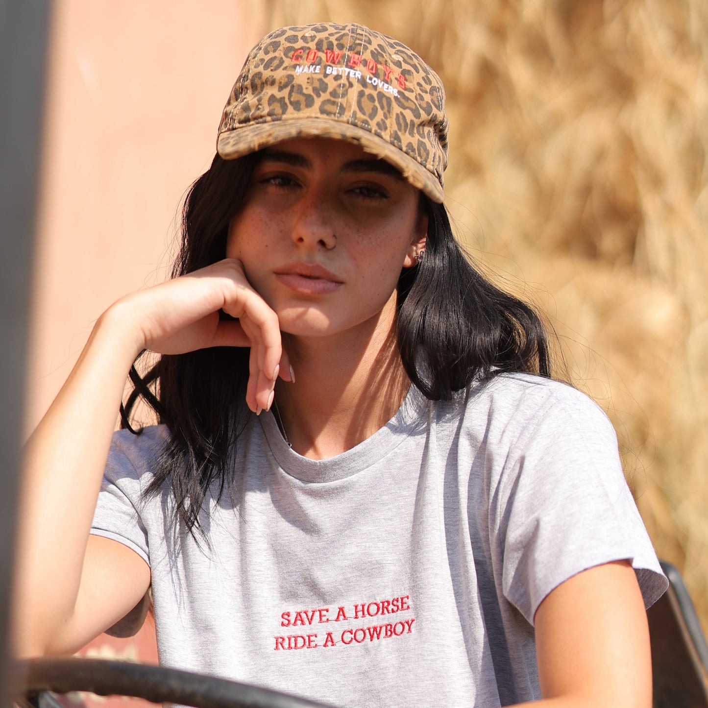 “ Cowboys Make Better Lovers” Cap in Brown Leopard