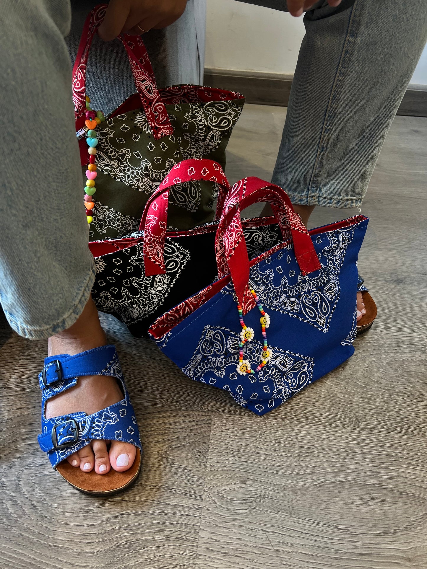 The Mini Basket in Blue Bandana