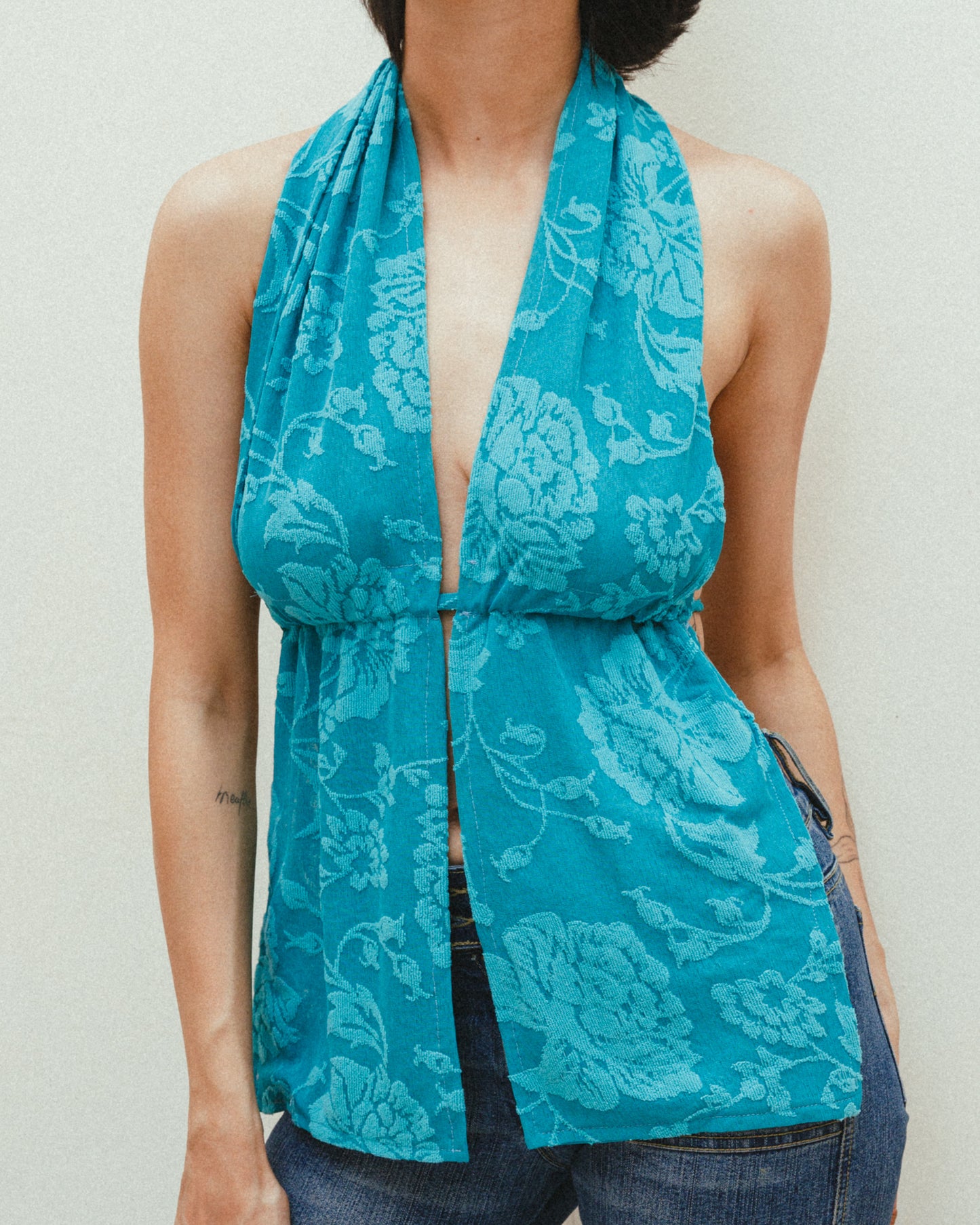Tina Floral Top in Teal
