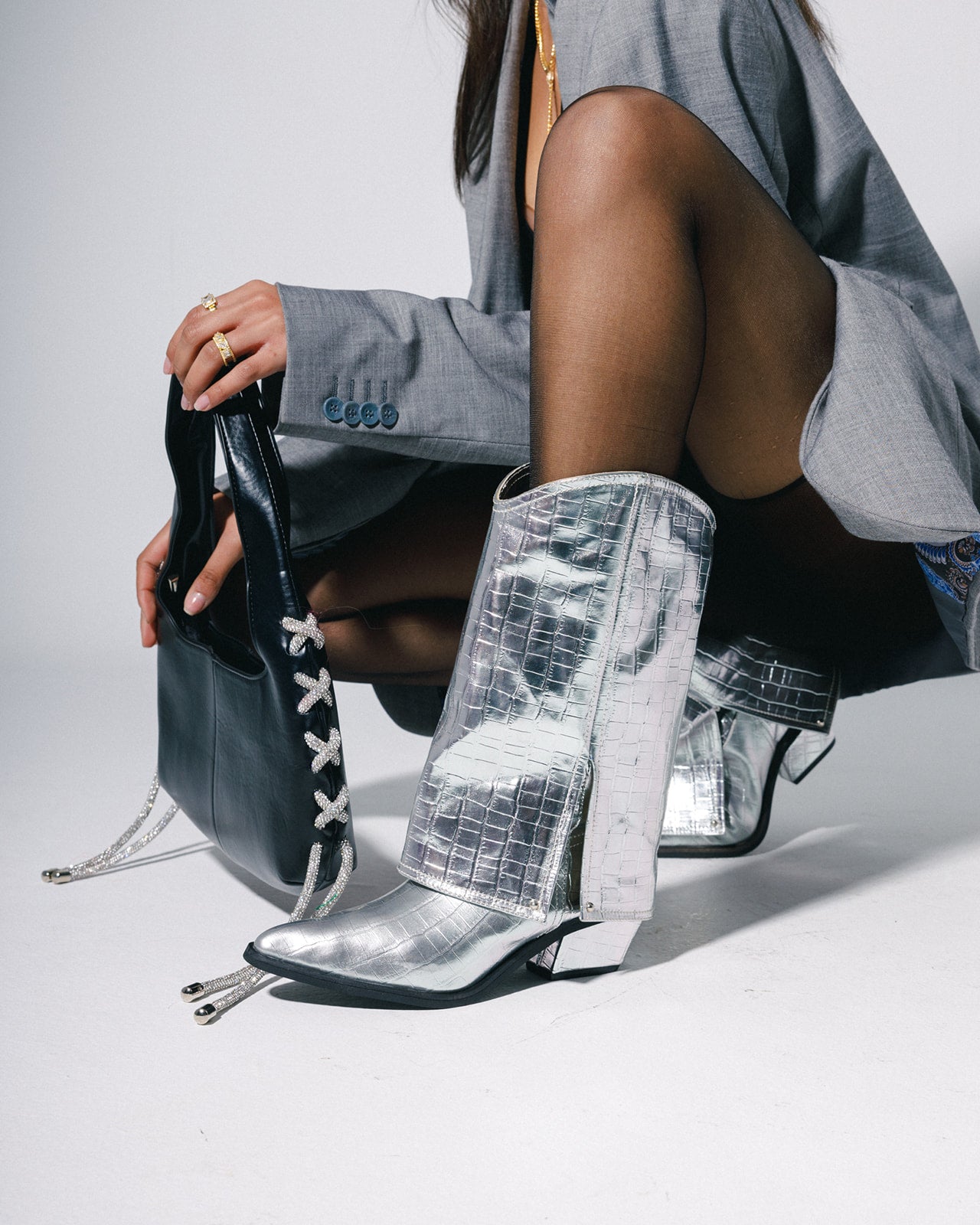Texas Boot in Electric Silver