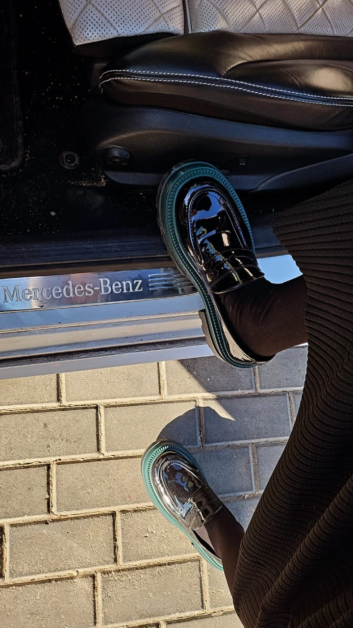 Marcy Platform Loafers in Black Vernis