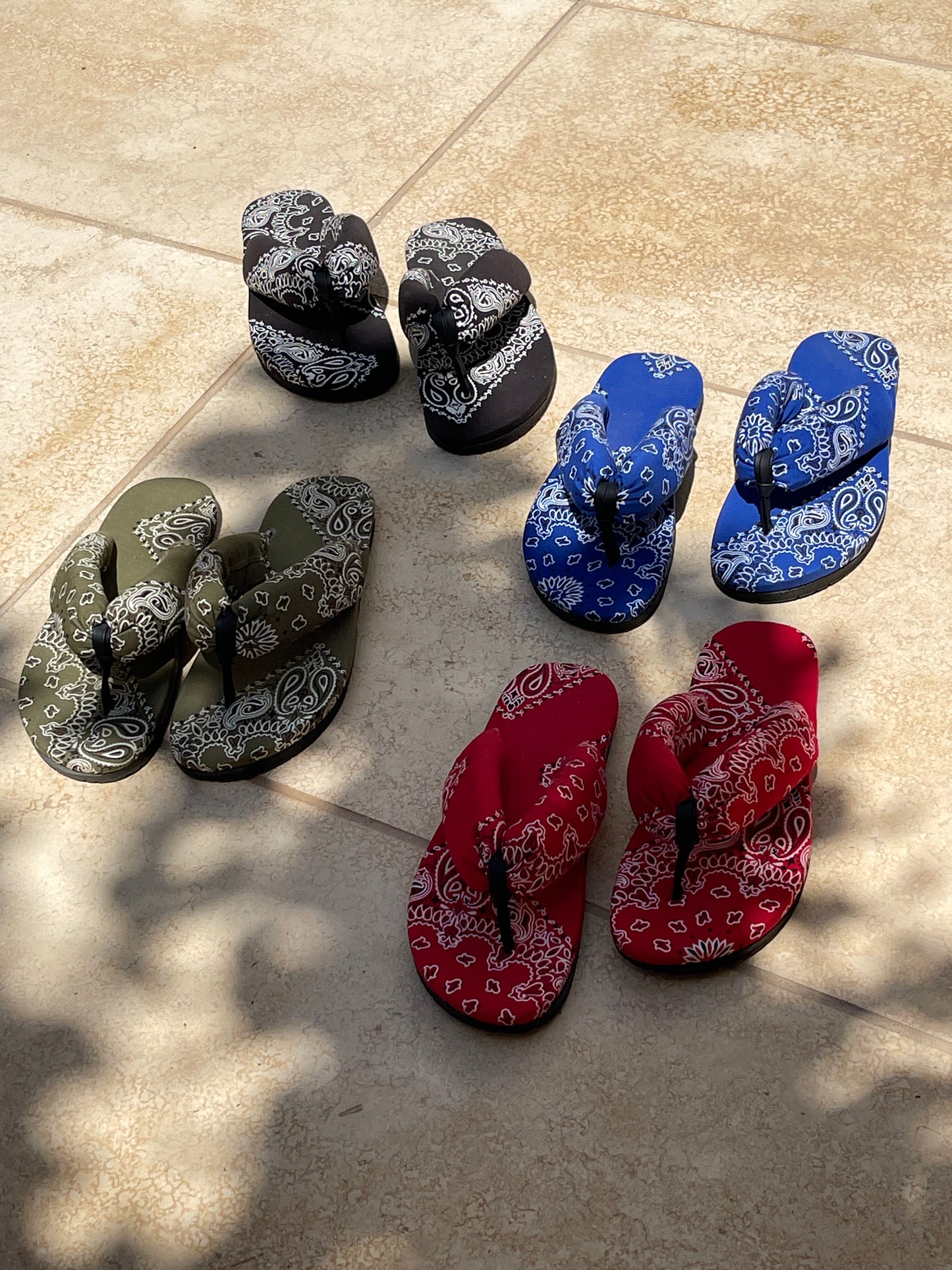 Inez Puff Bandana Slippers in Red (Final Sale)