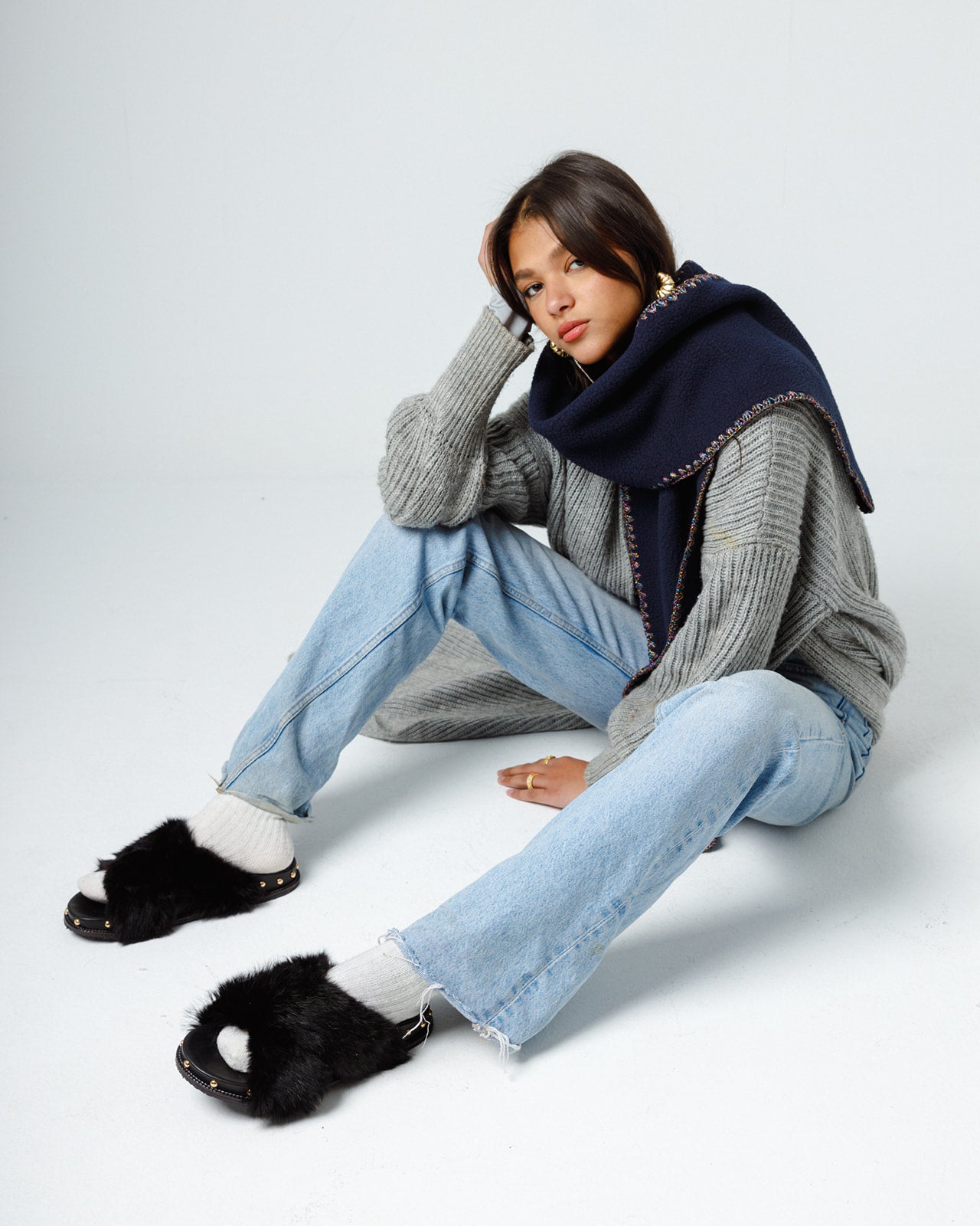 Nina 100% Rabbit fur in Black
