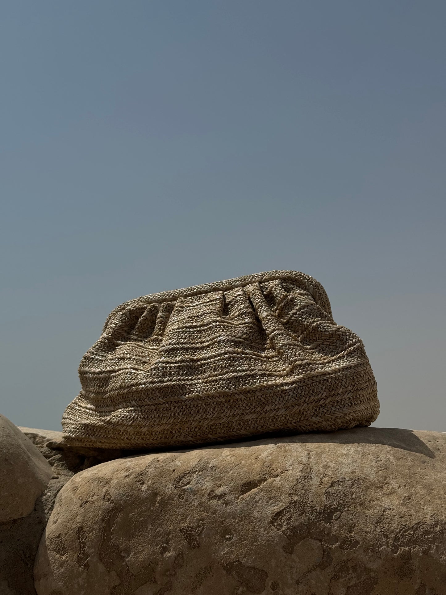 The Maya Clutch in Natural Raffia