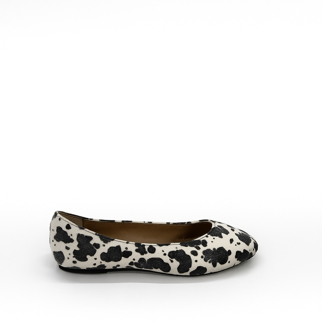 Jackie-O Ballerina in White Cow Hair Print (Final Sale)