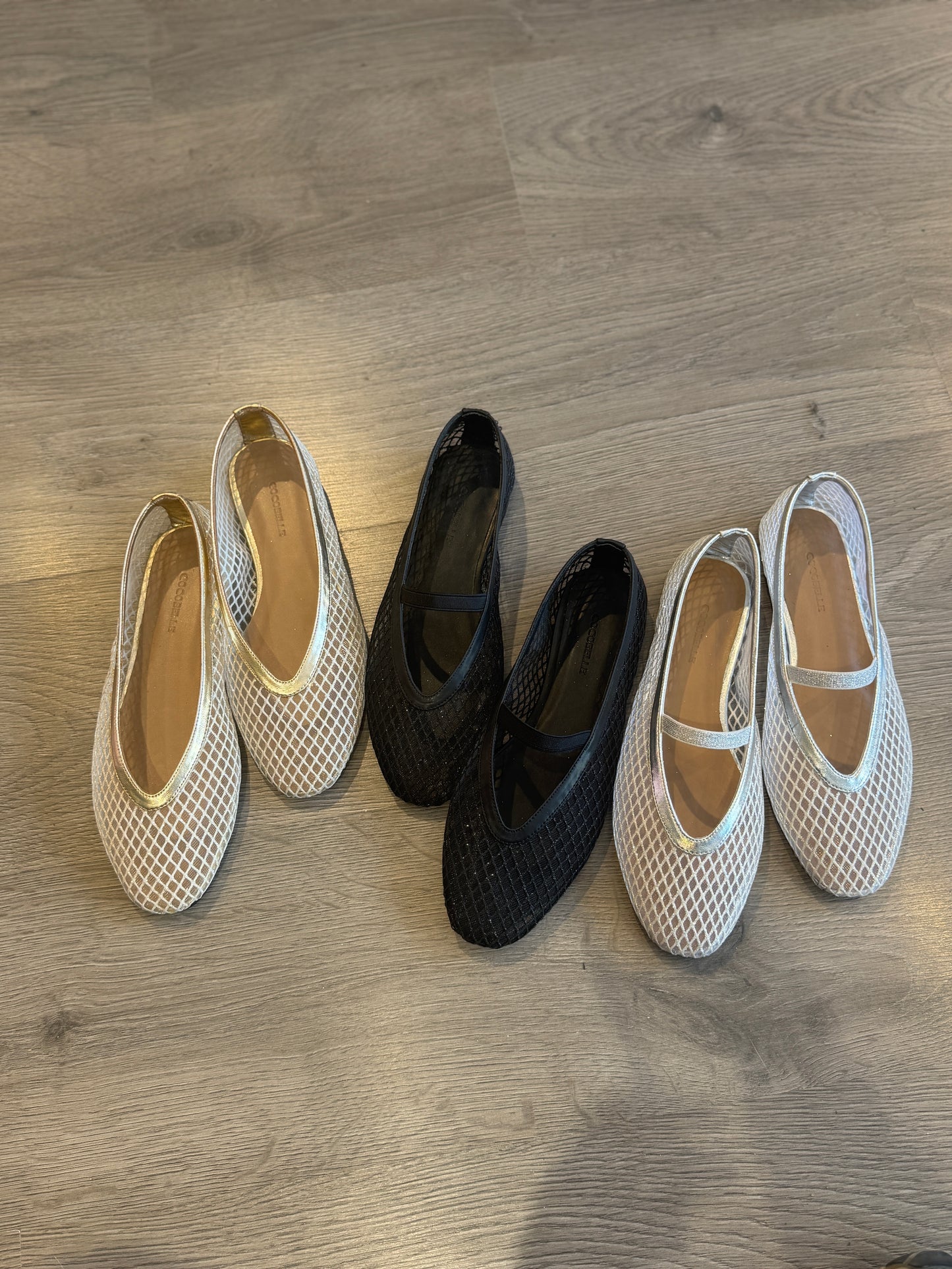 Jackie-O French-Mesh Ballerina in Black