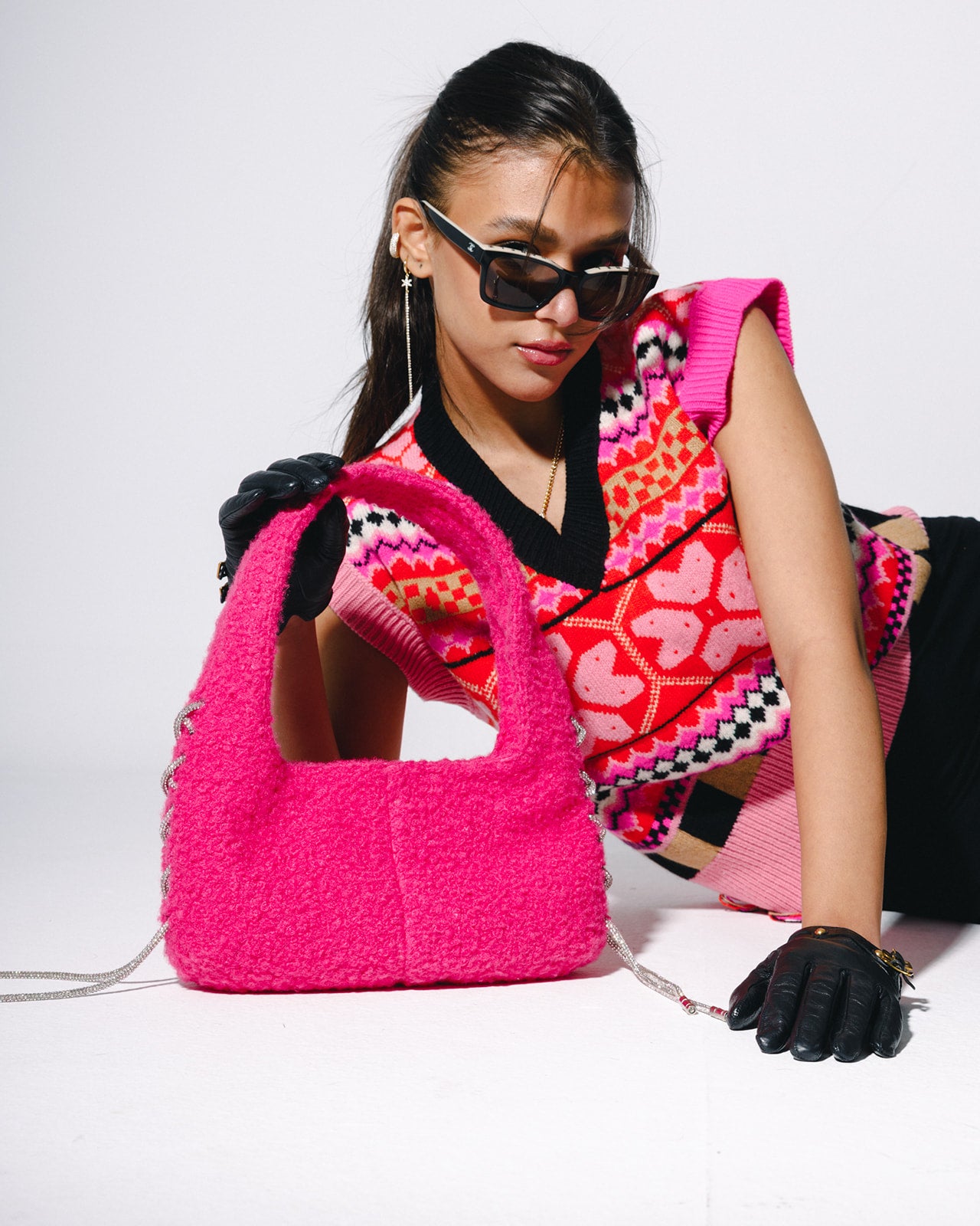 Abby Diamanté bag in Pink Fuzz