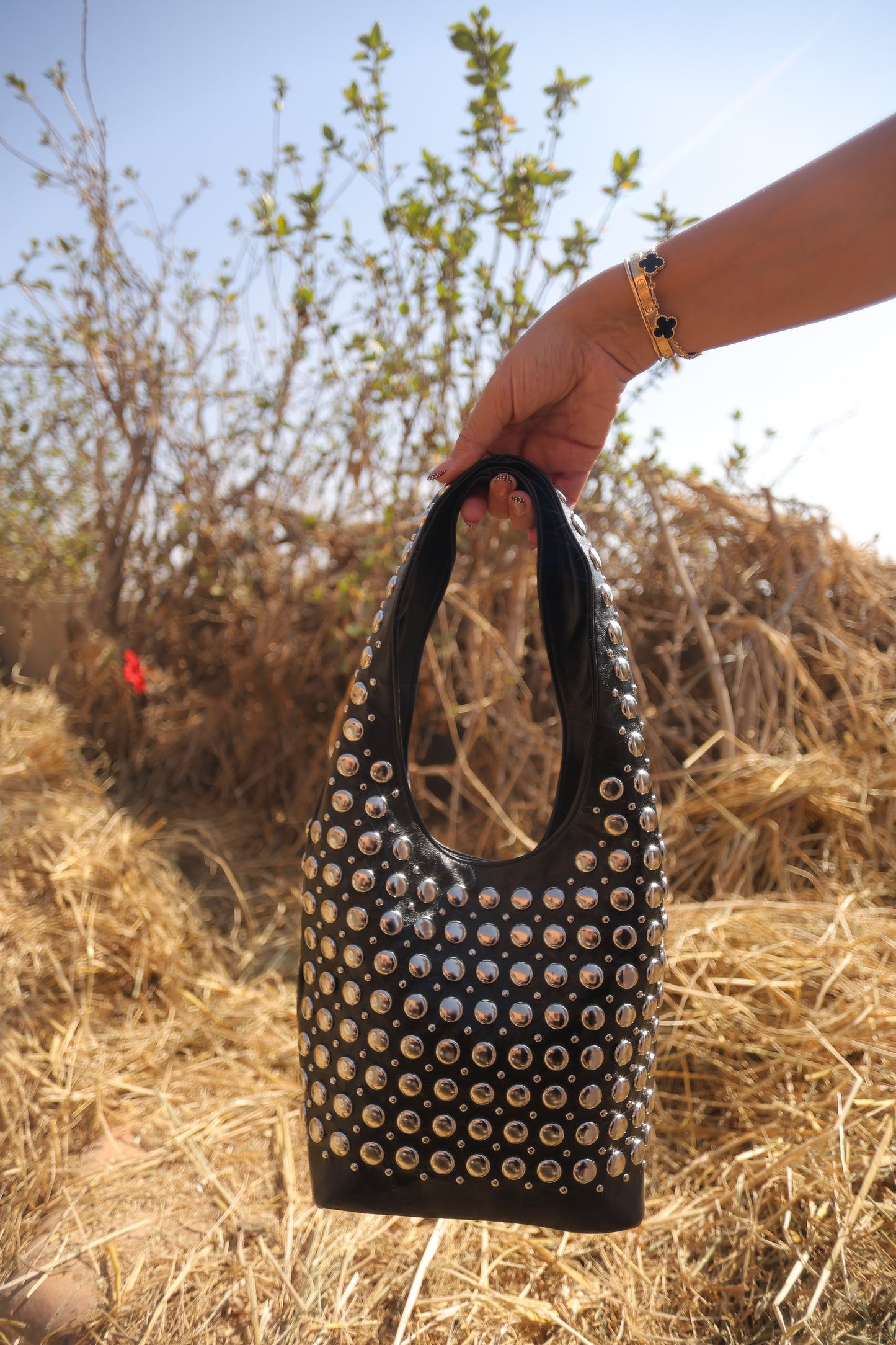 “ So Studded” Shoulder Bag in Black