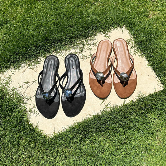 Luna Flat in Brown & Gold