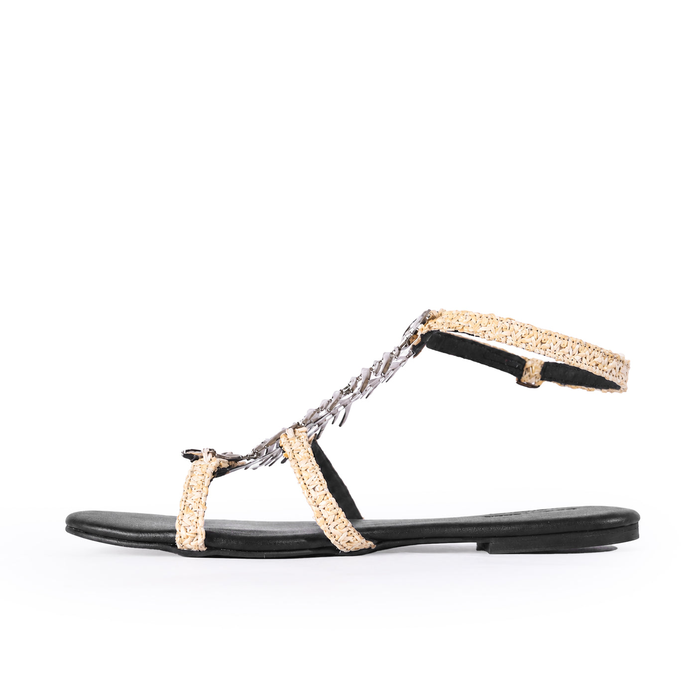 Fishbone & Raffia Sandal (xSATISFASHION)