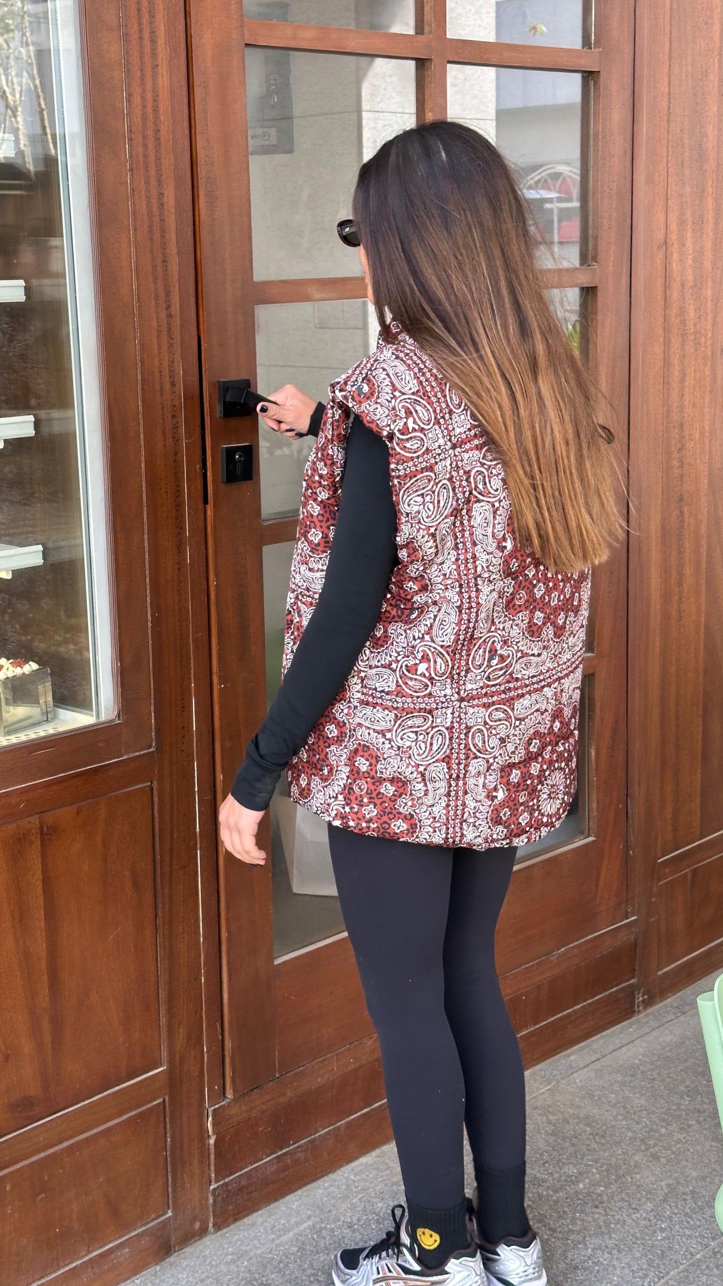 Bandana puff-Vest in Leopard