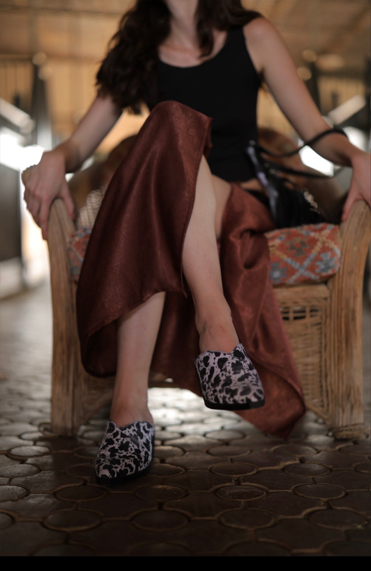 Western Heel Mule in Cow Hair (PREORDER: Shipping by October 8)