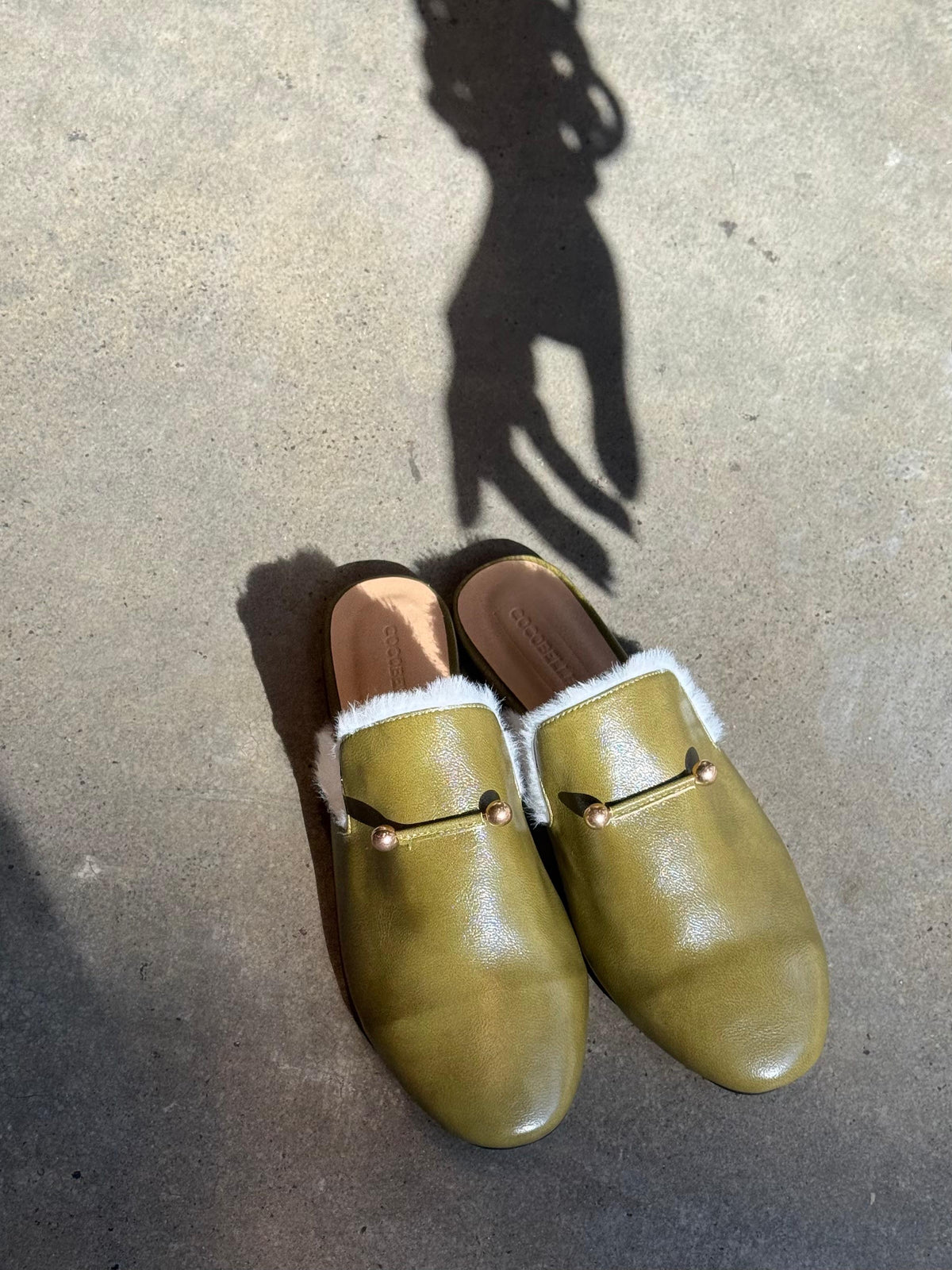 Tracey Mules Fur-Lined in Chartreuse