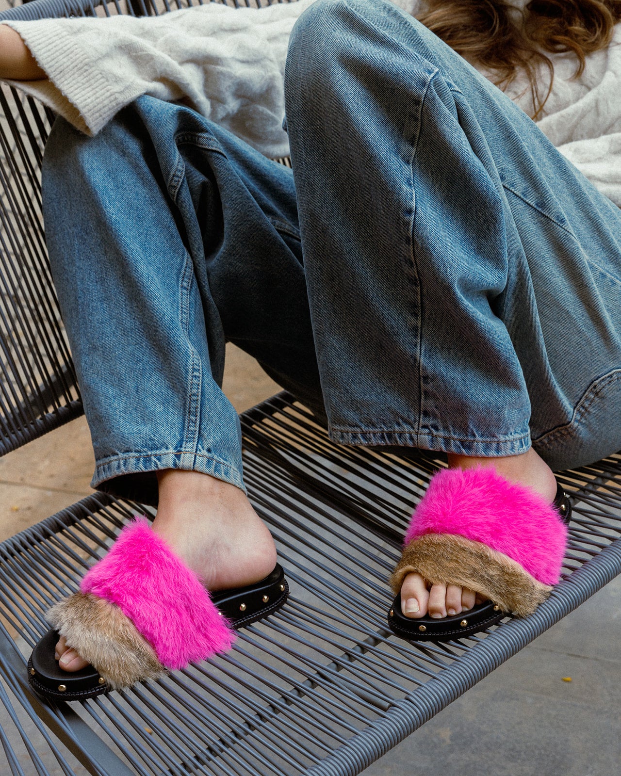 Lyla 100% Rabbit Fur in Hot Pink Delight