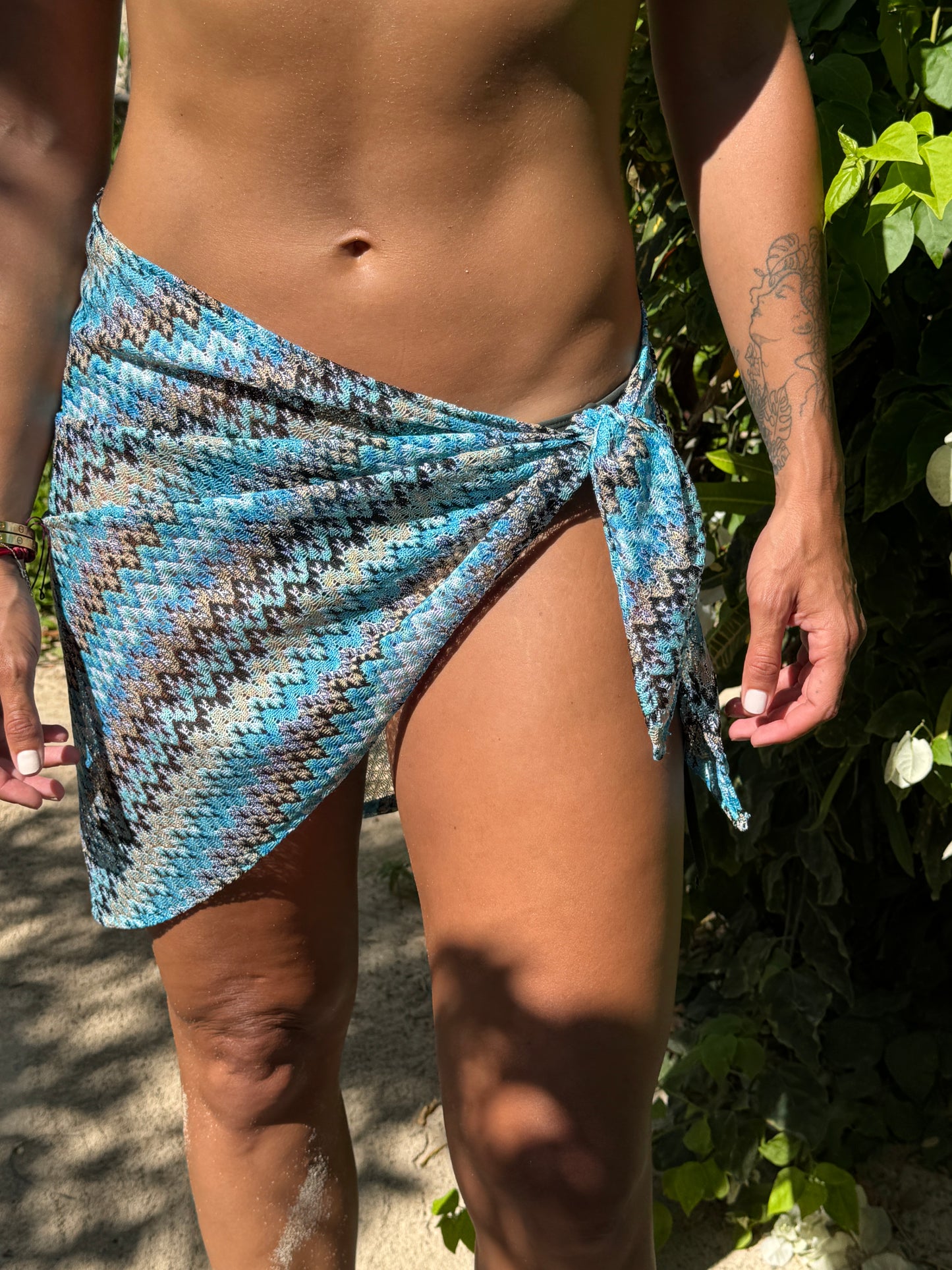 Blue Chevron Weave Sarong (short)