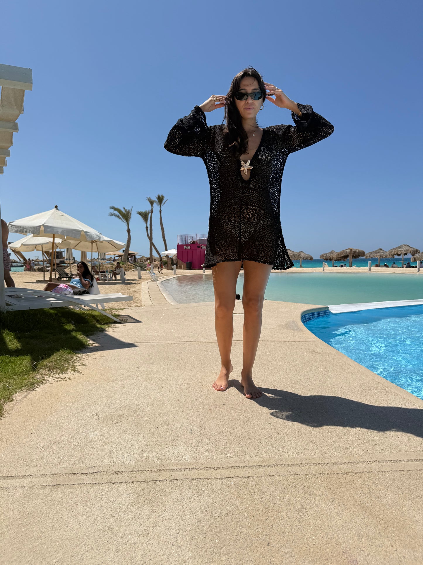 Salina’s Beachdress in Black Crochet