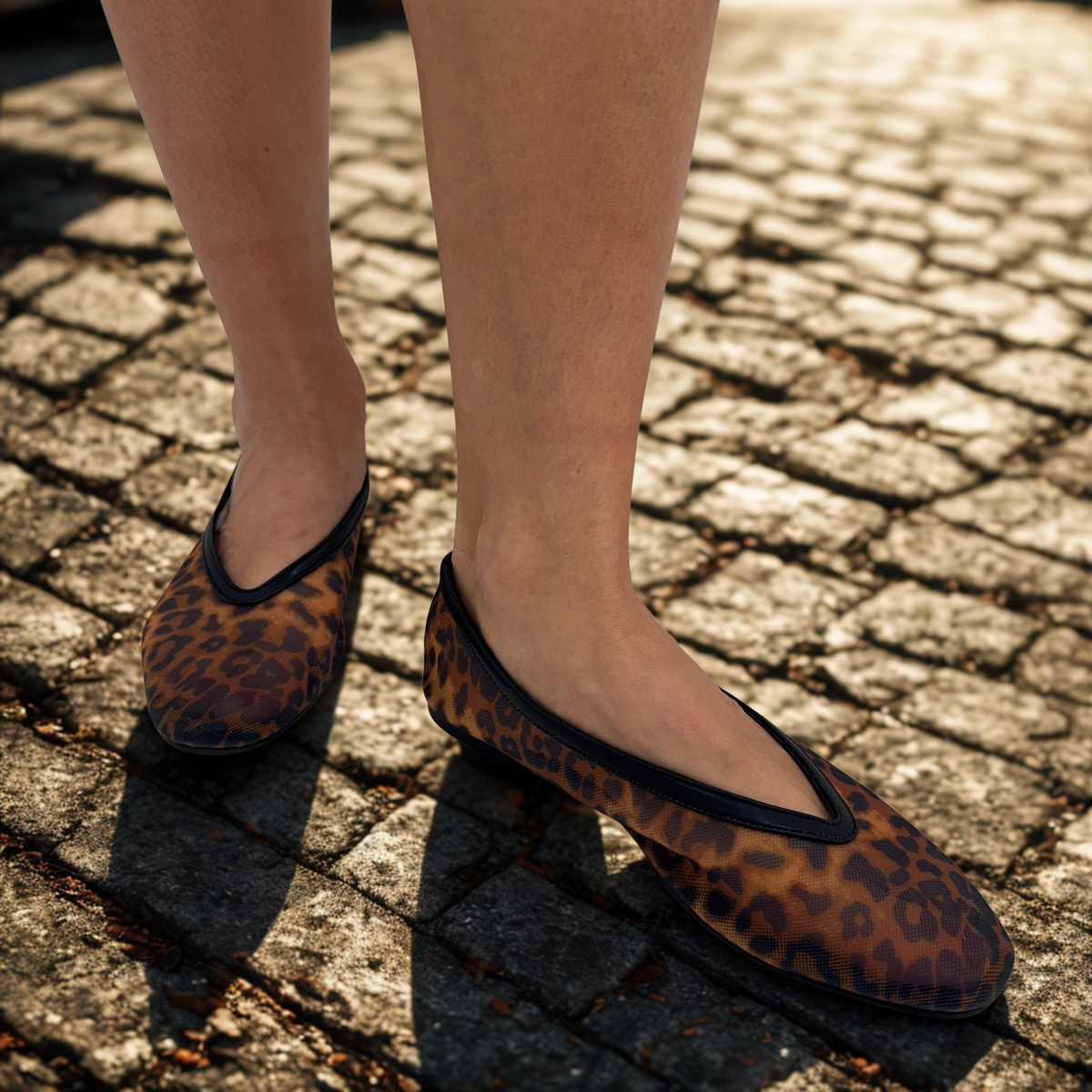 Jackie-O French-Mesh Ballerina in Leopard