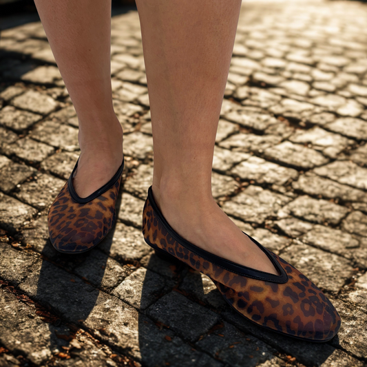 Jackie-O French-Mesh Ballerina in Leopard