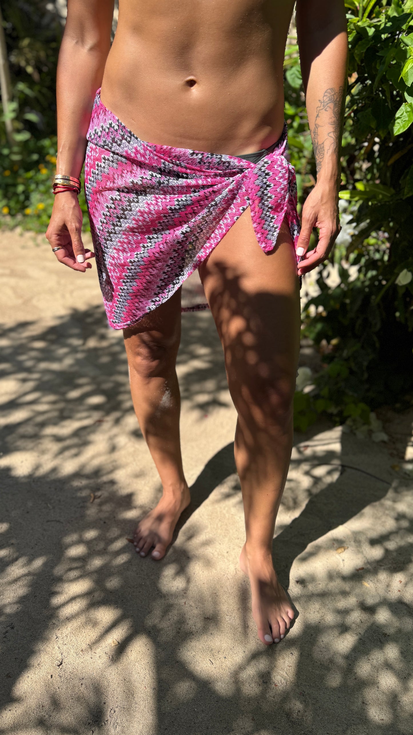Plum Chevron Weave Sarong (short)