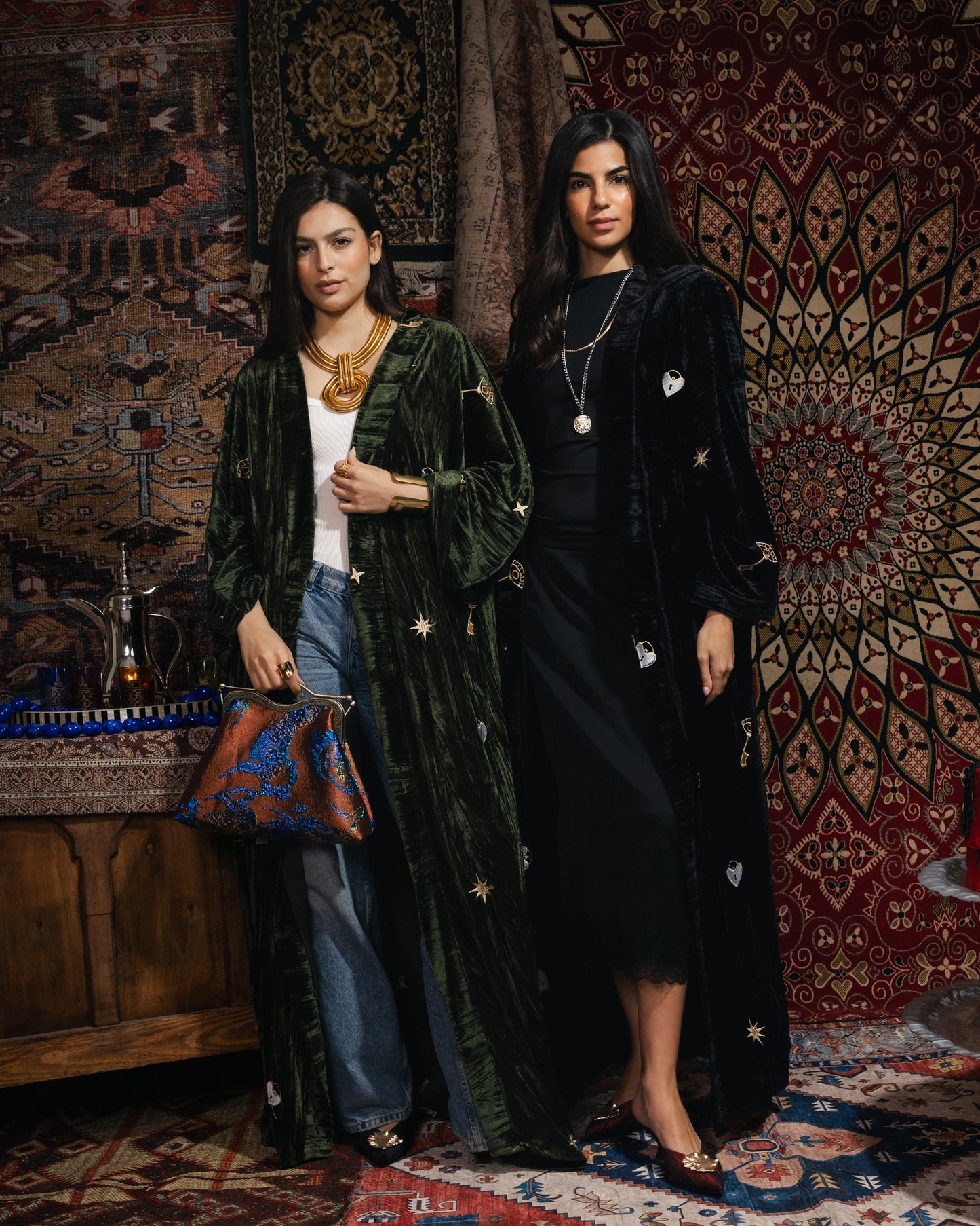 “Dusk” French-Brocade Kisslock Clutch