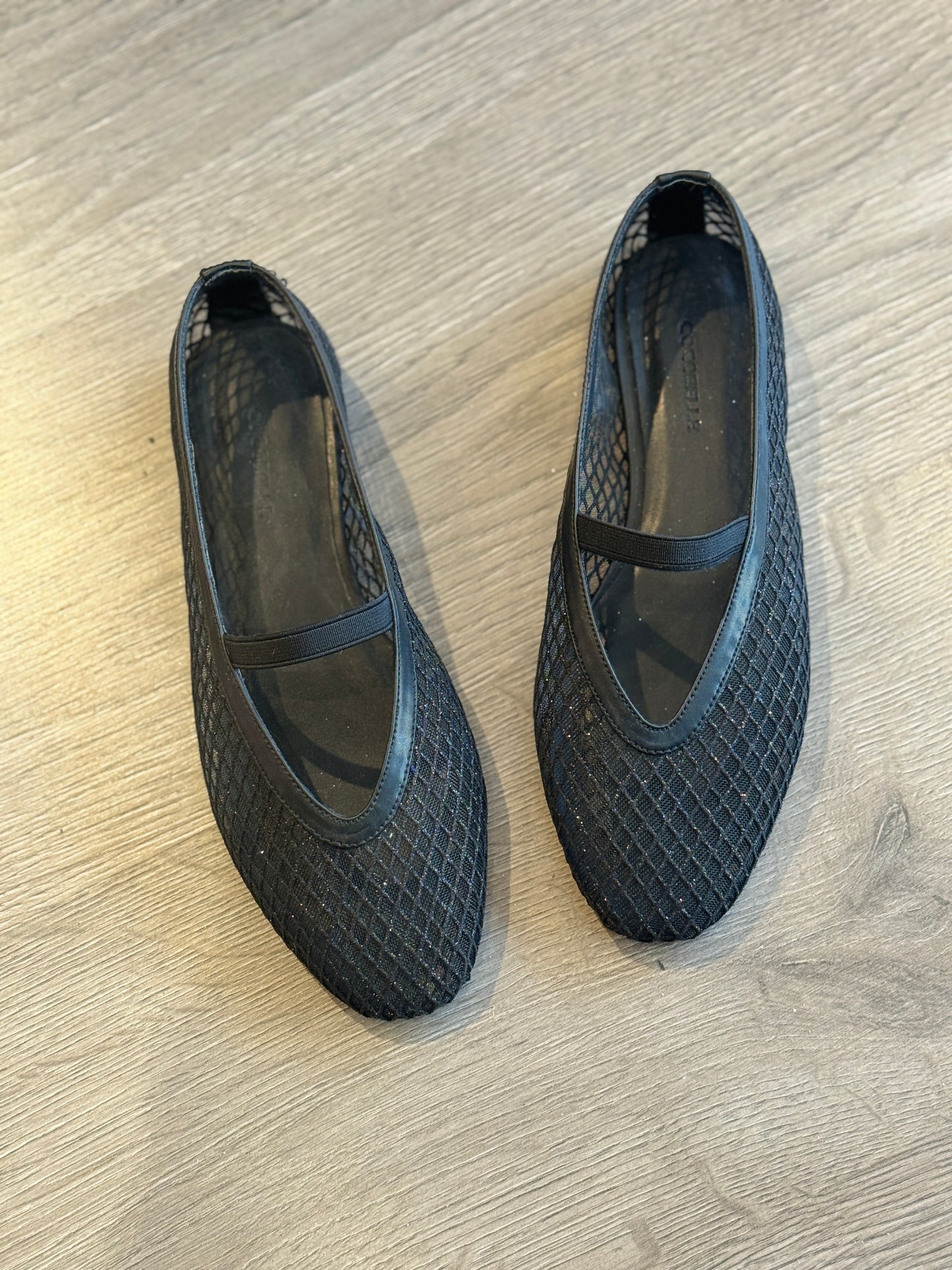Jackie-O French-Mesh Ballerina in Black (PREORDER: One Week)