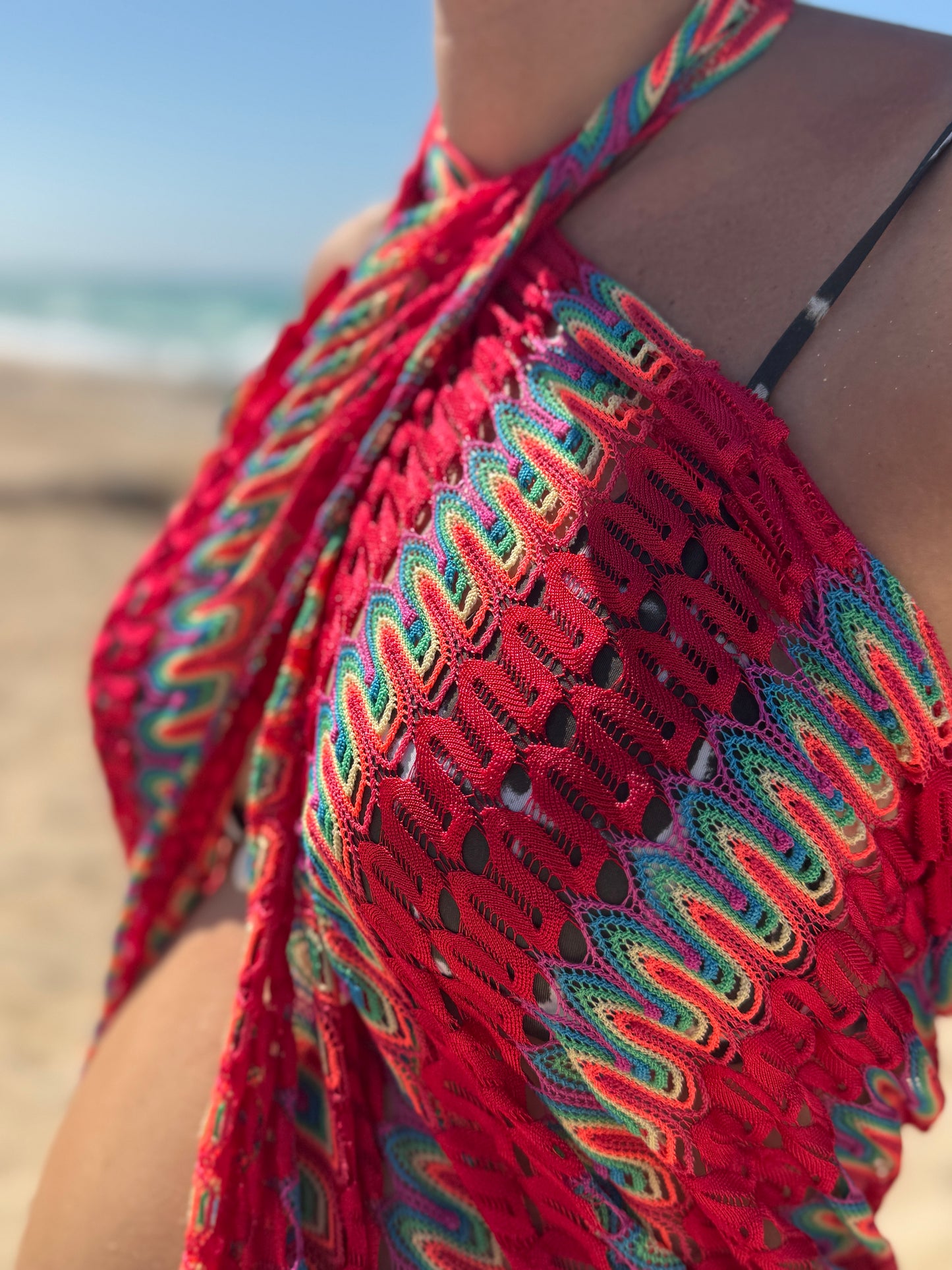 Sarong in Red Rainbow weave (Last Piece)