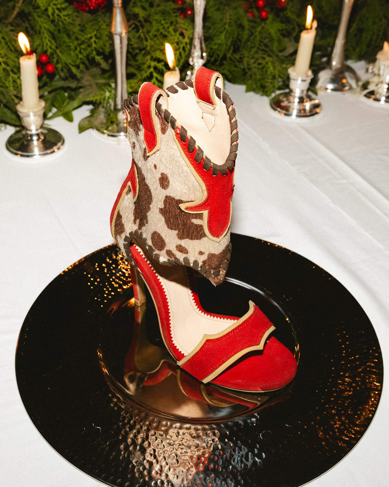 Cowhide Rodeo Heels (xSATISFASHION) - Holiday Drop