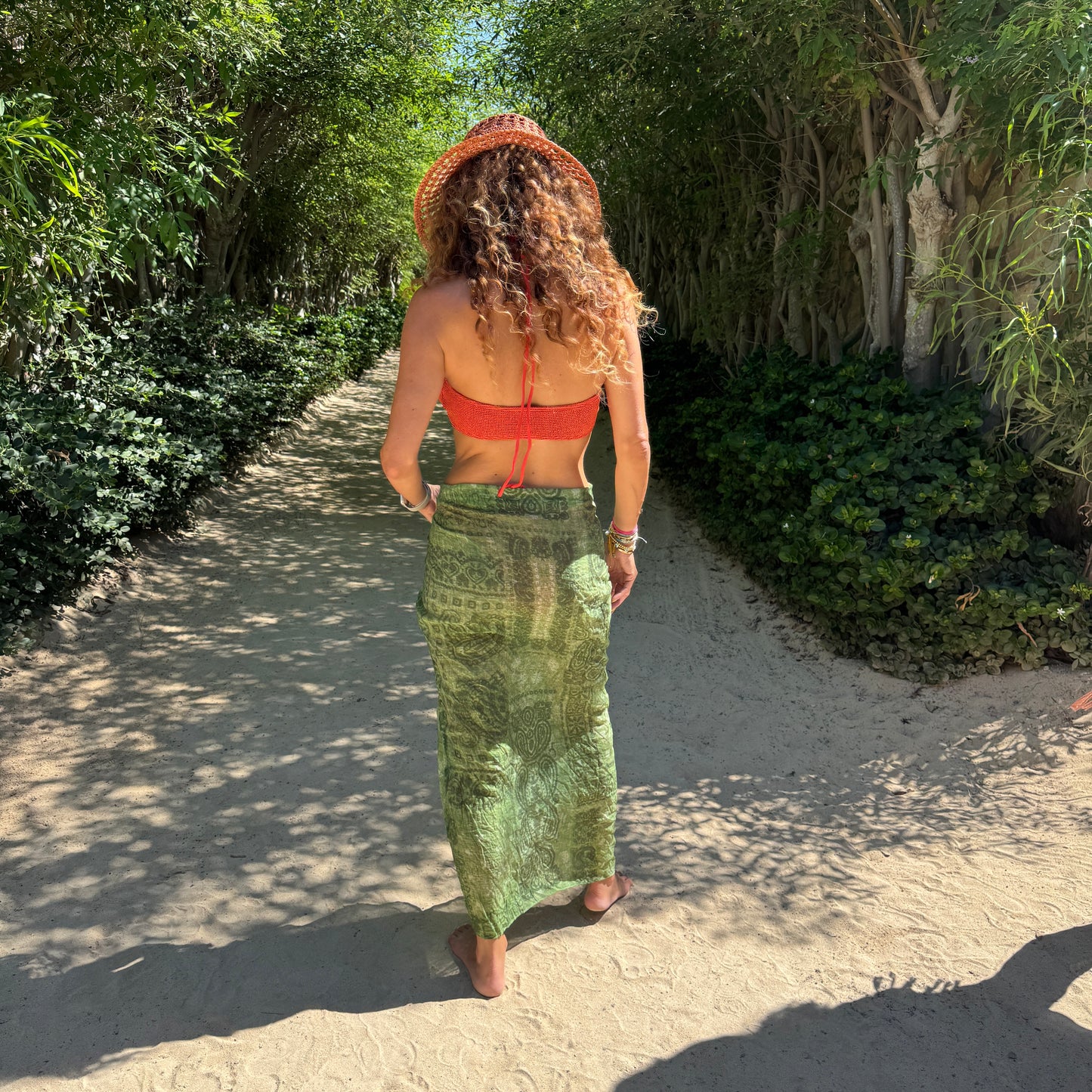 Green Bandana Sarong (with slit)