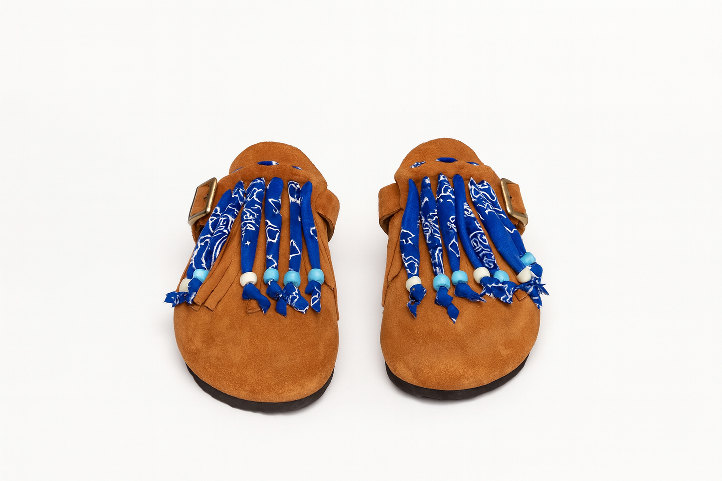 Milah Bandana-Fringe in Brown 100% Genuine Suede leather