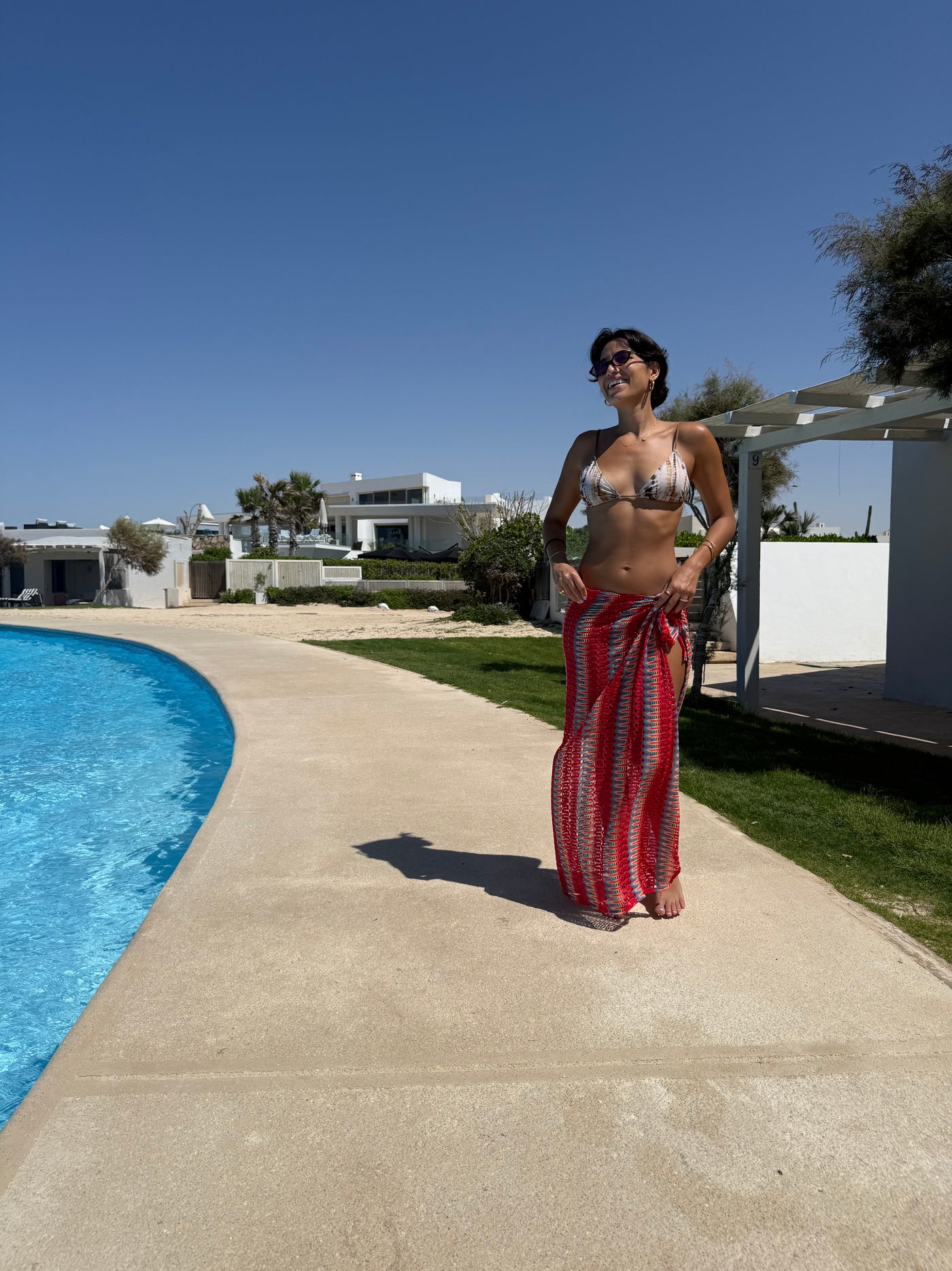 Sarong in Red Rainbow weave