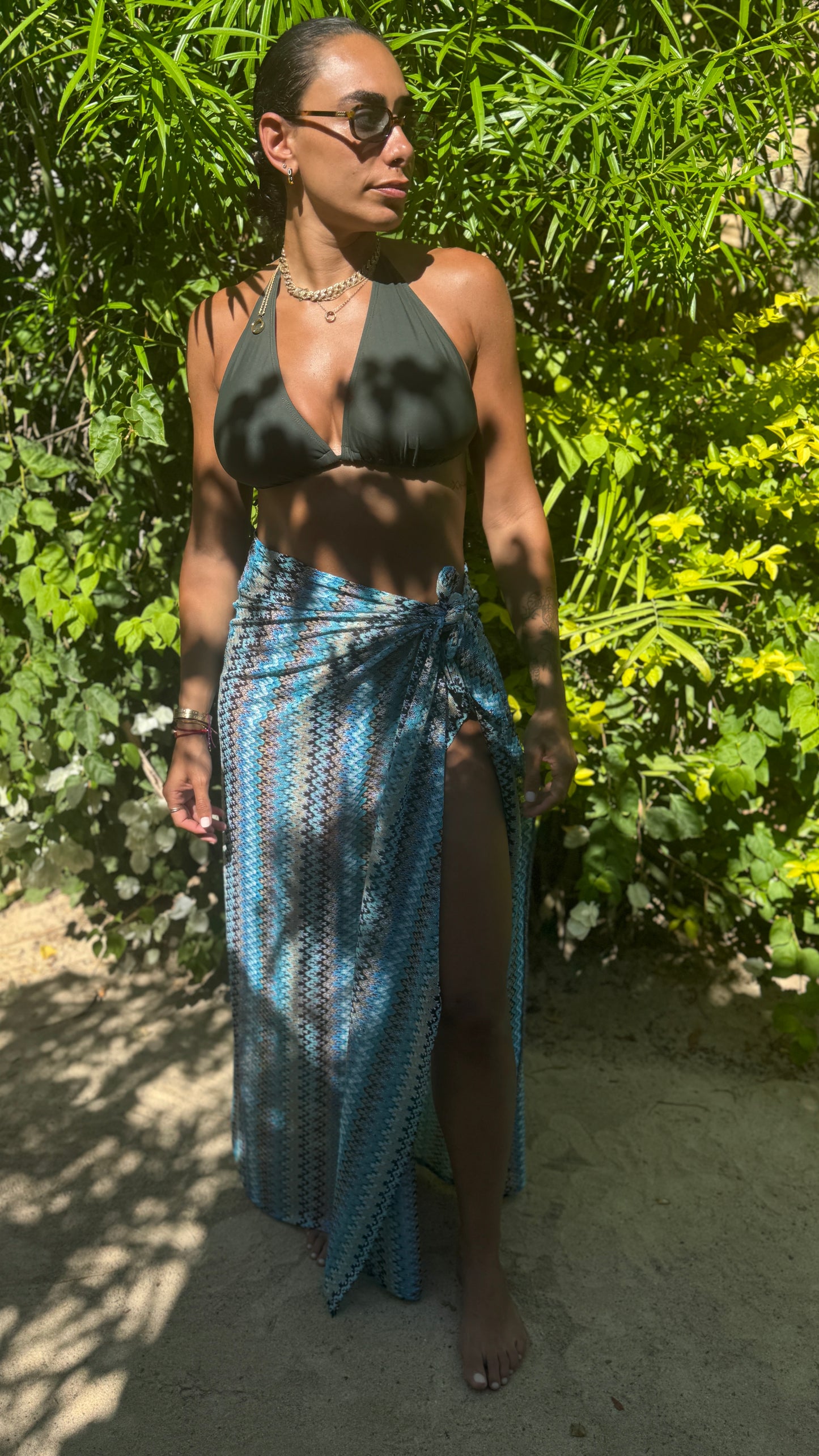 Chevron Blue Weave Sarong
