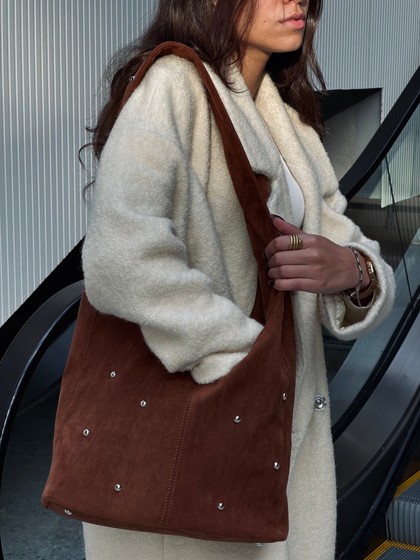 Serena Hobo Bag in Brown