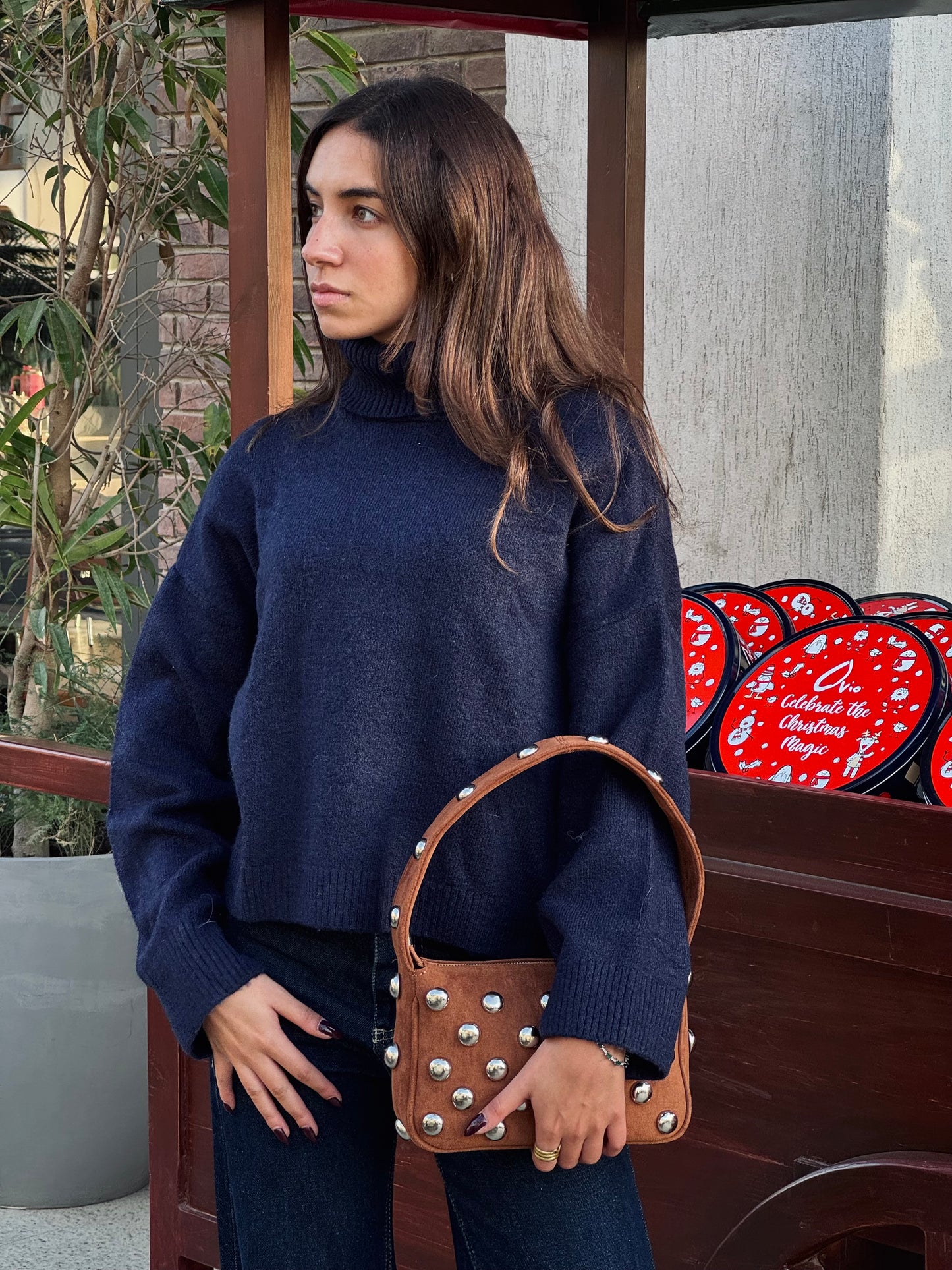 Helena in Brown and Silver Eyelets
