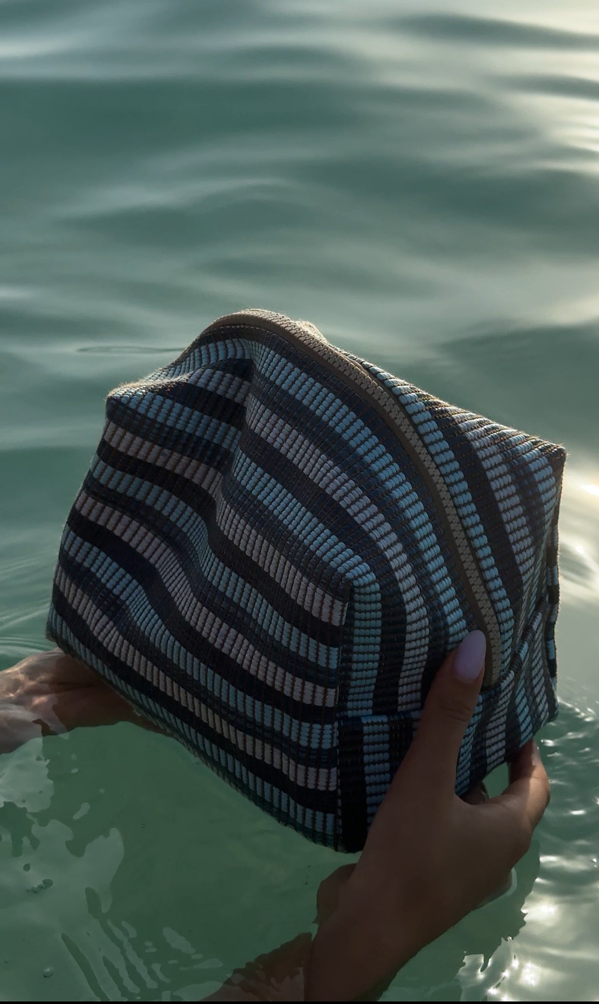 The Lola Waterproof Pouch in Tribal Blue