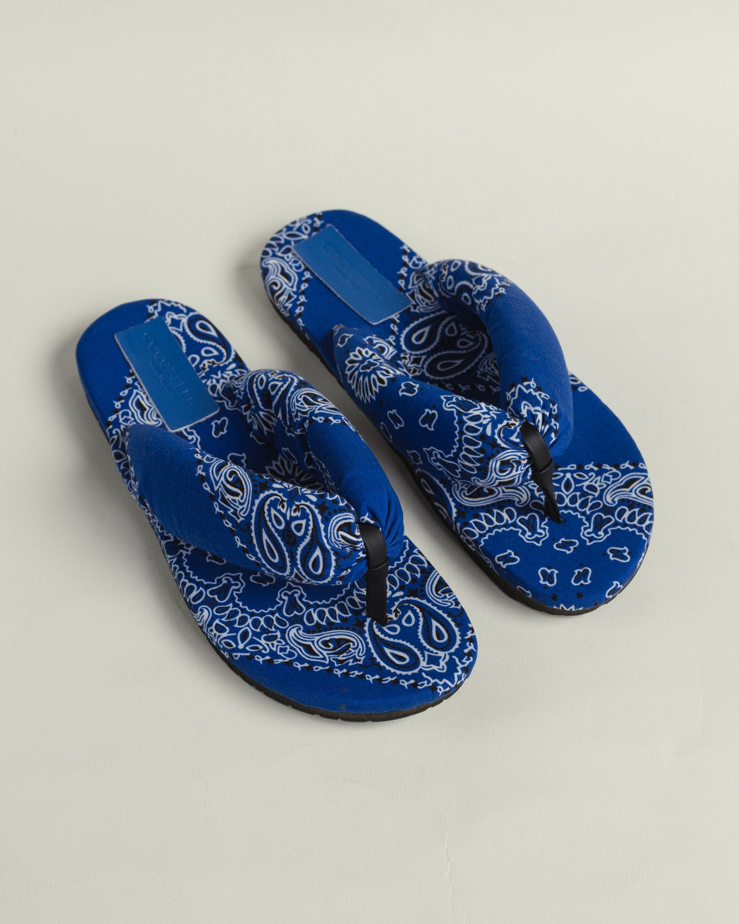 Inez Puff Bandana Slippers in Blue