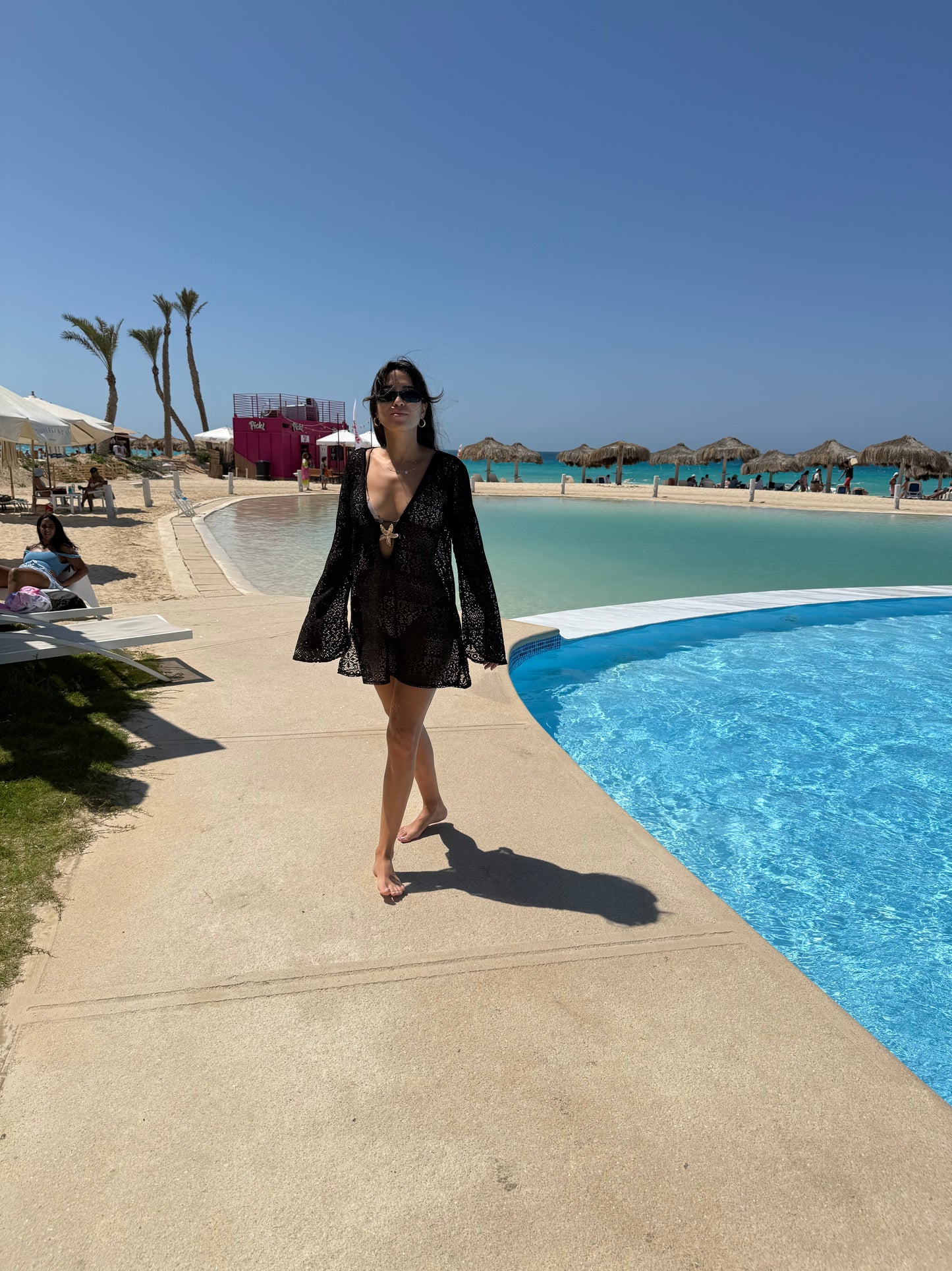 Salina’s Beachdress in Black Crochet