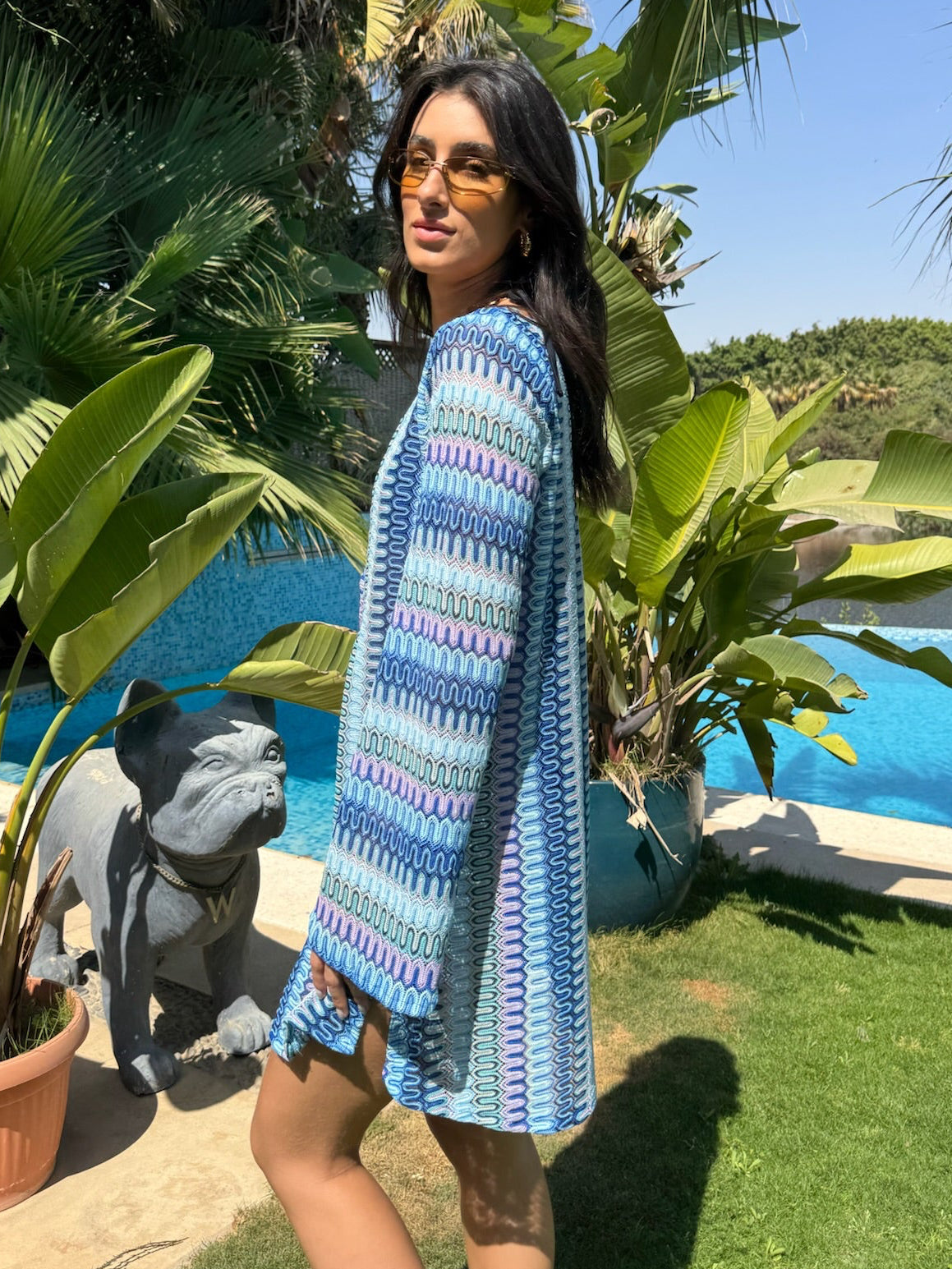 Salina’s beach-dress in Blue Waves