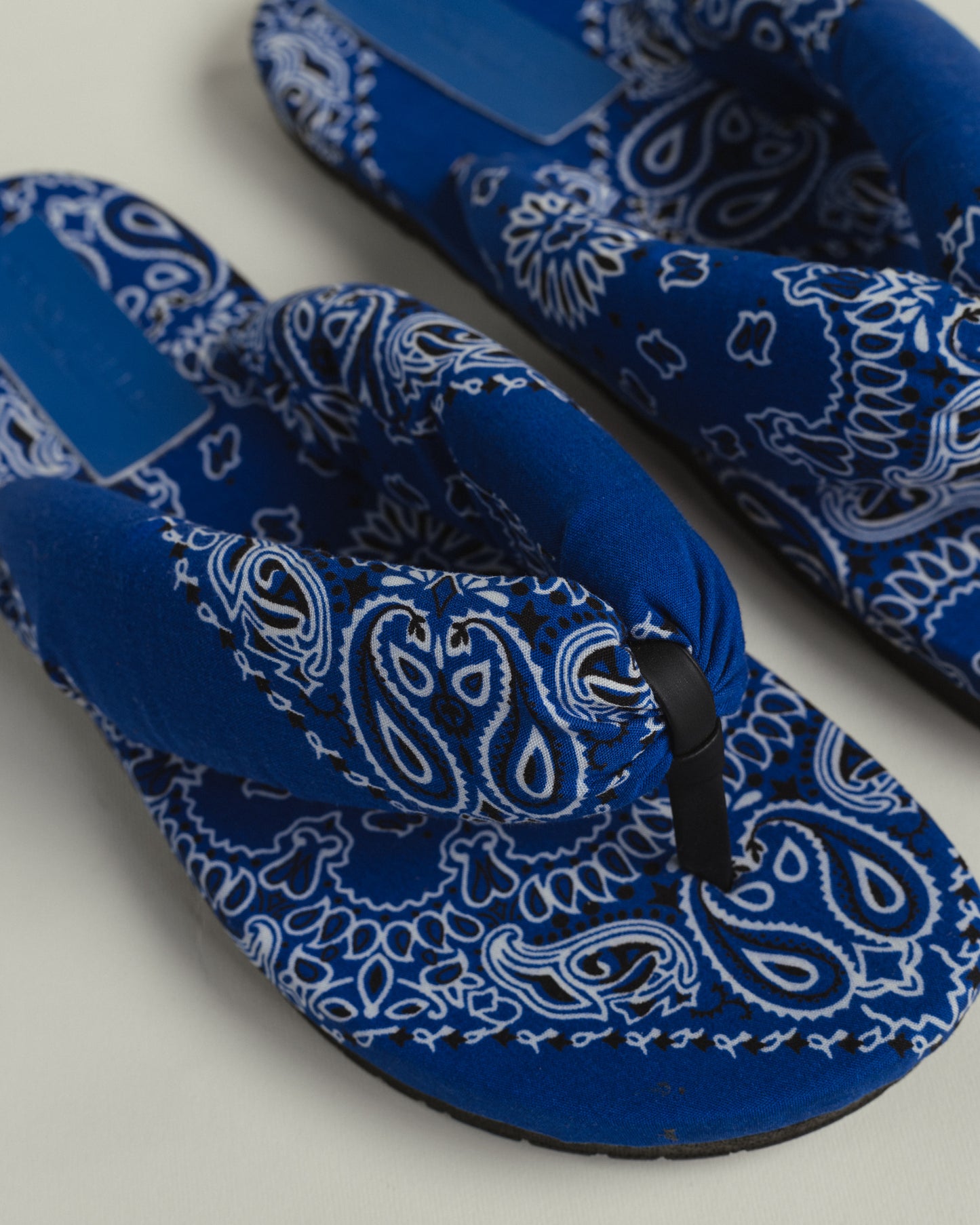 Inez Puff Bandana Slippers in Blue
