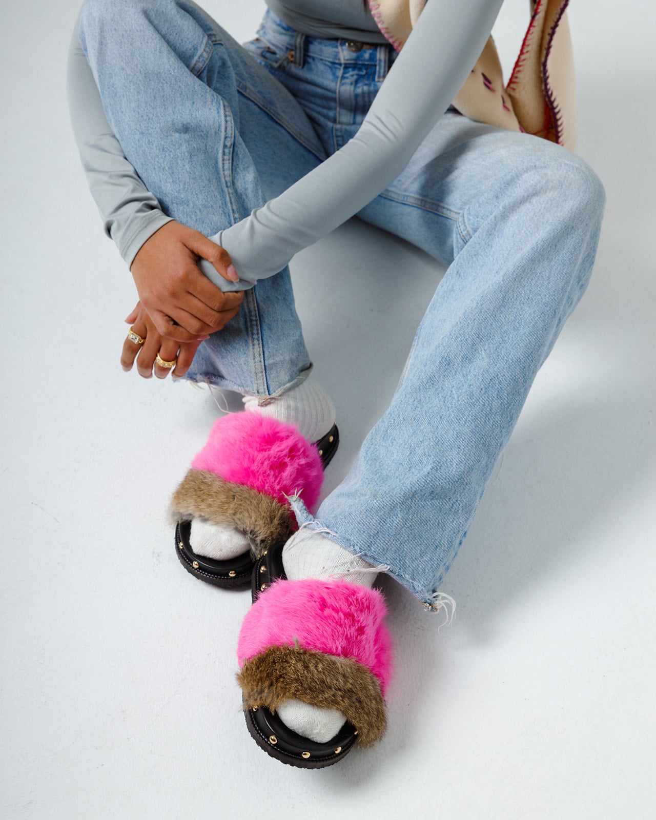 Lyla 100% Rabbit Fur in Hot Pink Delight
